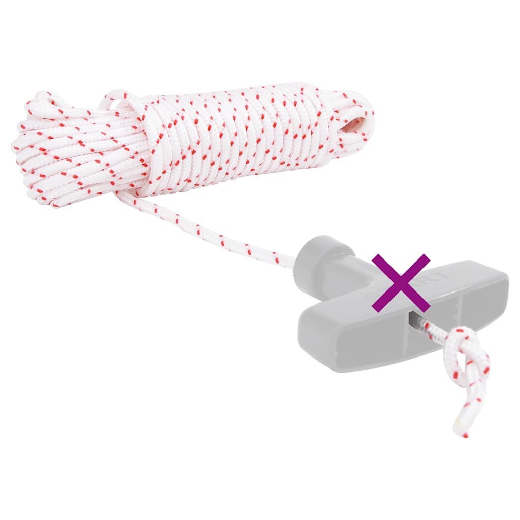 vidaXL Starterseil Weiß und Rot Ø4 mm 10 m Nylon Seil (1-tlg)