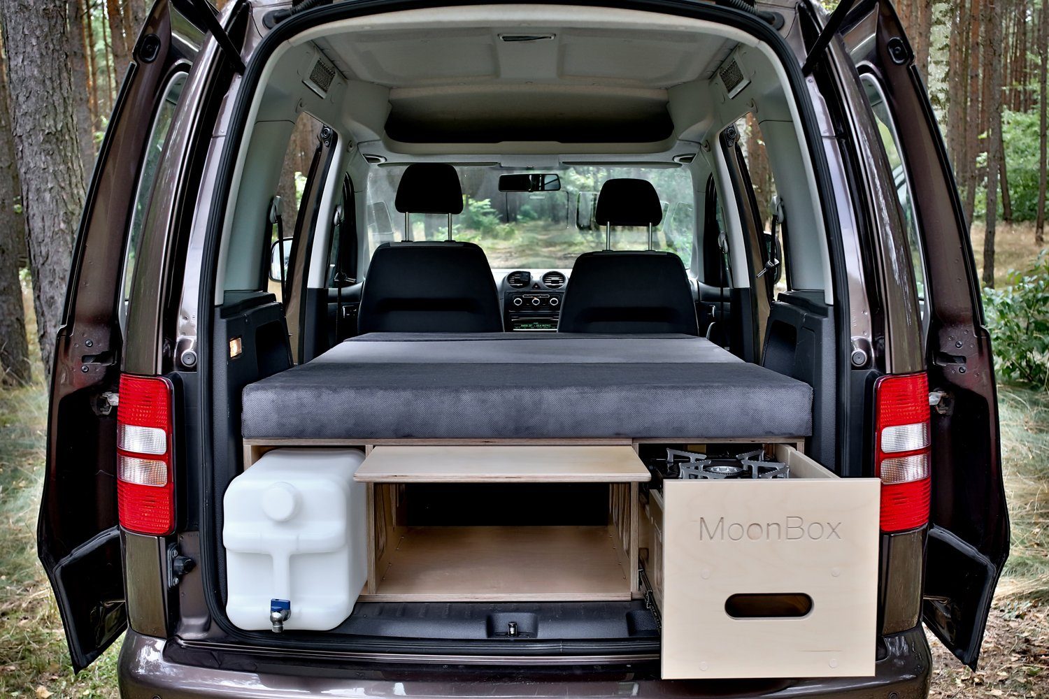 Moonbox Campingliege Moonbox Campingbox Laminiert Campingküche Schlafsystem VW Van Kombi UV-Lack