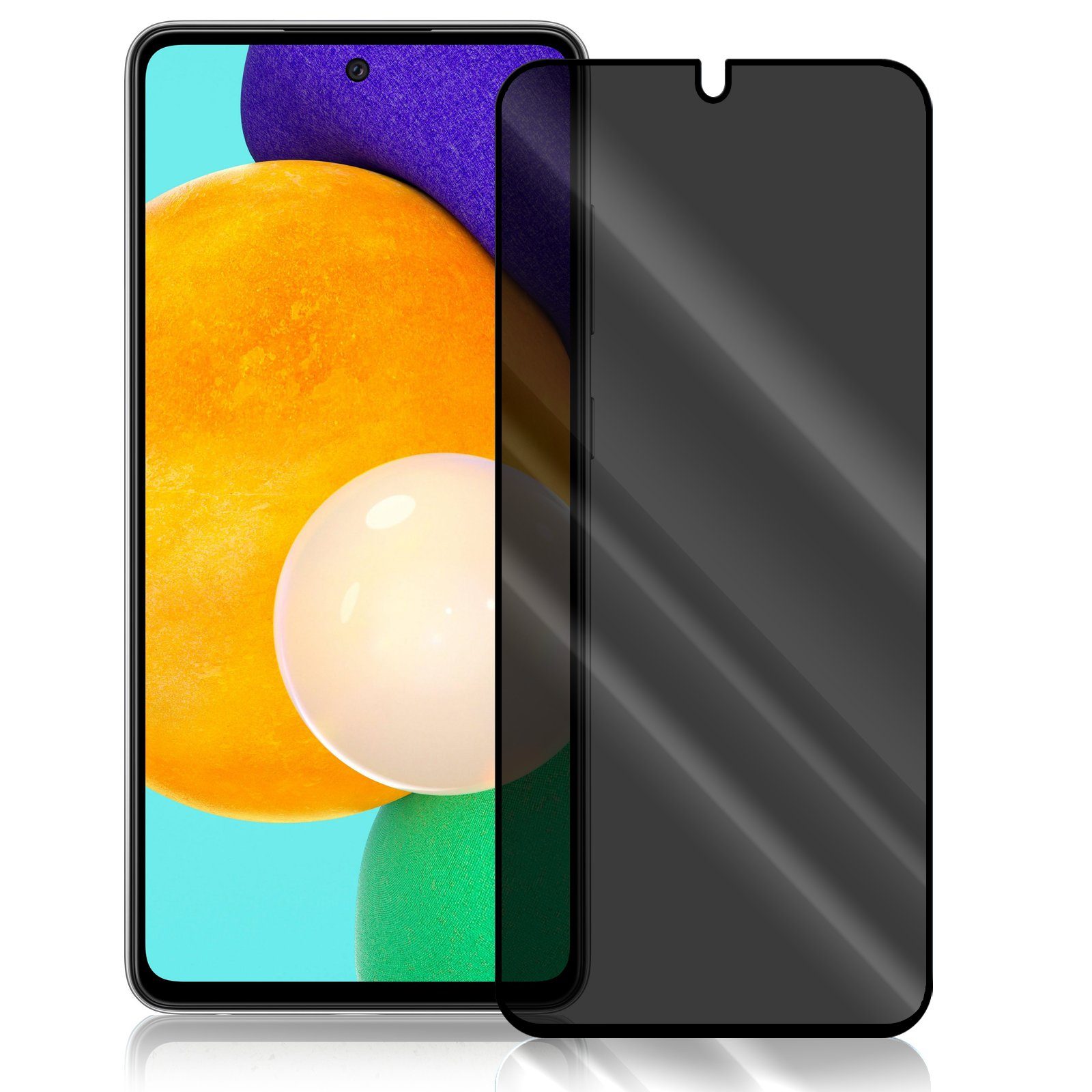 Numerva Schutzfolie Panzer Folie für Samsung Galaxy A52 / A52 5G / A52s 5G Echt Glas Folie, (1x Schutzfolie 2x Reinigungstücher), Anti Spy Schutzfolie Blickschutz Glasfolie Sichtschutzfolie