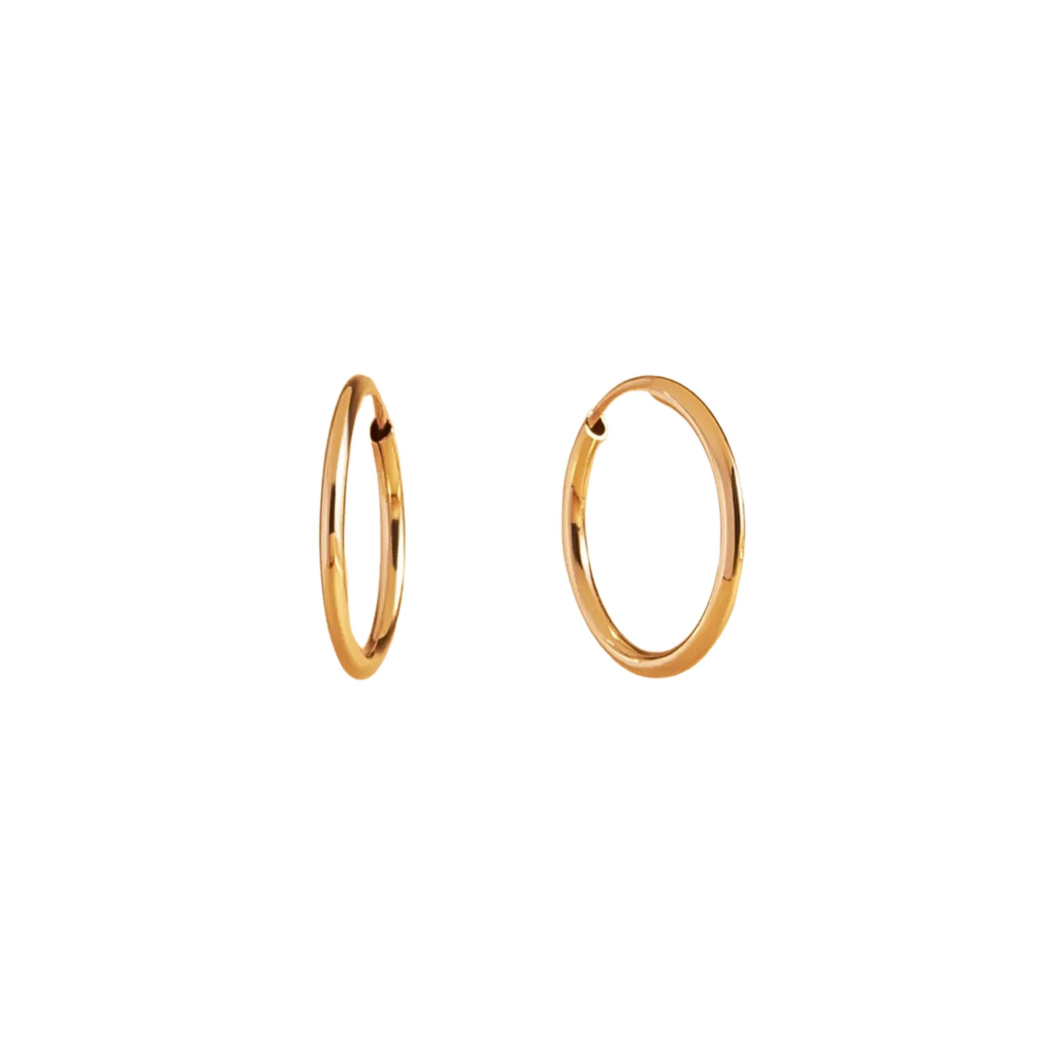 GOLDKLEIN Paar Creolen 14 Karat Gold Ohrring 585 Echtgold 12mm-70mm (2-tlg), Bestpreis - Damen Herren mit Schmuckbox - Sale 31.03.2026