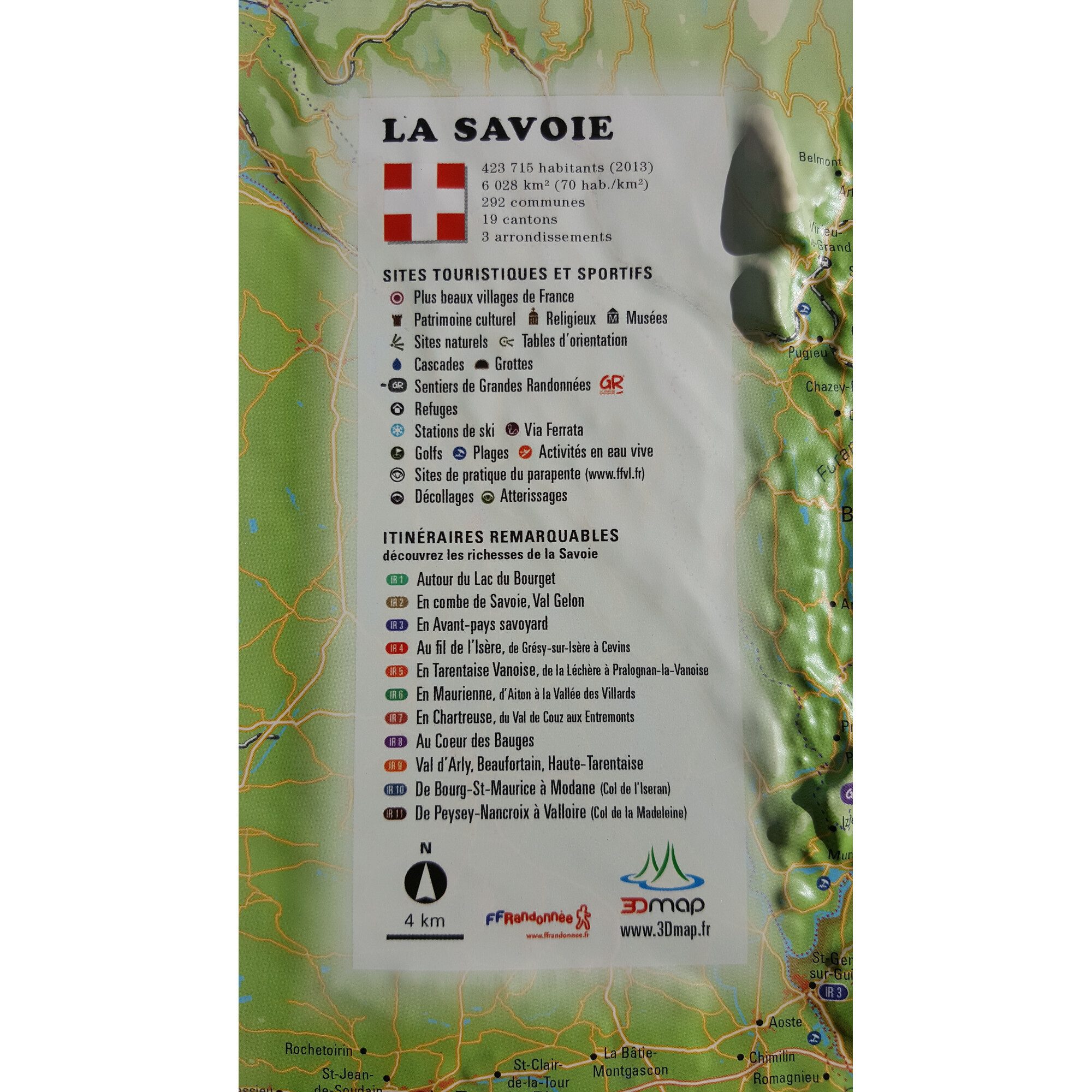 3Dmap Wandbild 3Dmap Regional-Karte La Savoie