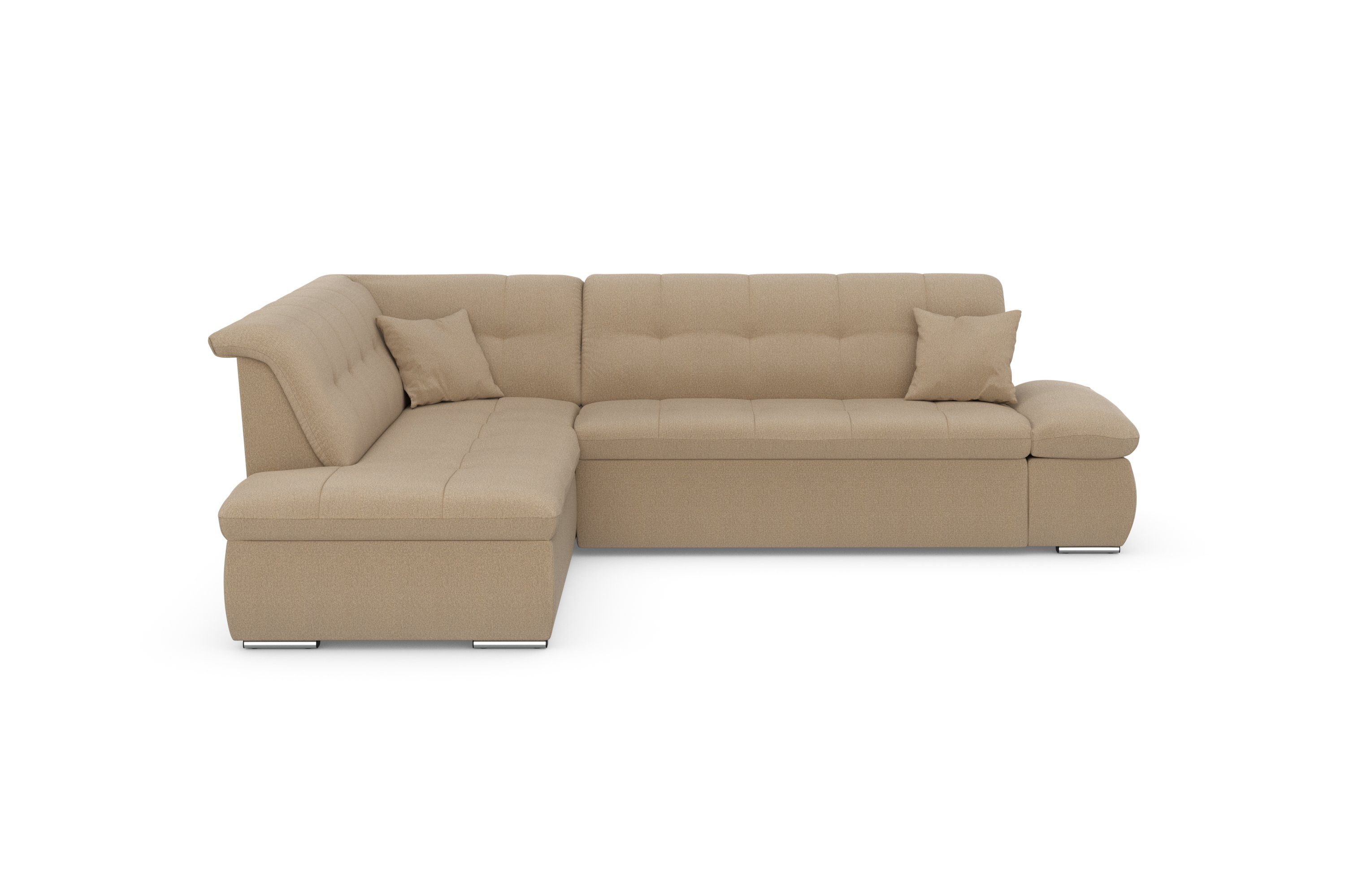 und mit wahlweise Ecksofa Moric, Bettfunktion Armlehnenverstellung cappucino DOMO collection