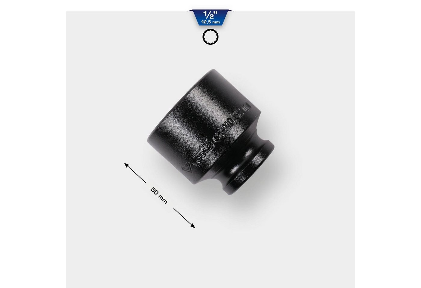 Thumbnail - Brilliant Tools Stecknuss 1/2" Kraft-Stecknuss Zwölfkant 36 mm, kurz