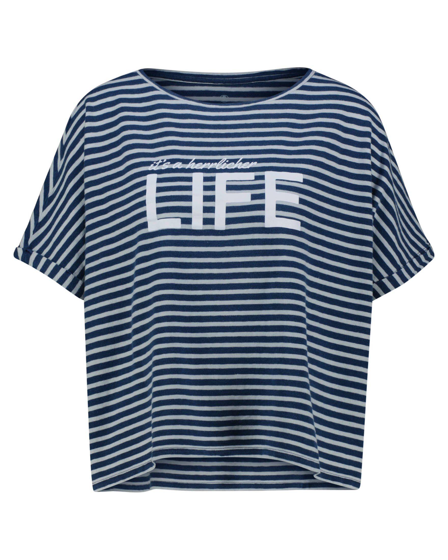 Herrlicher T-Shirt INDIGO STRIPED (1-tlg) MARLYN T-Shirt Damen