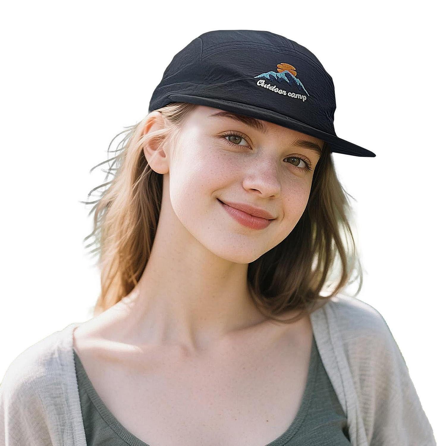 Baseball Cap Basecap 5Panel QuickDry UV Schutz Krempe Herren Damen CDGE-DFB3-Black