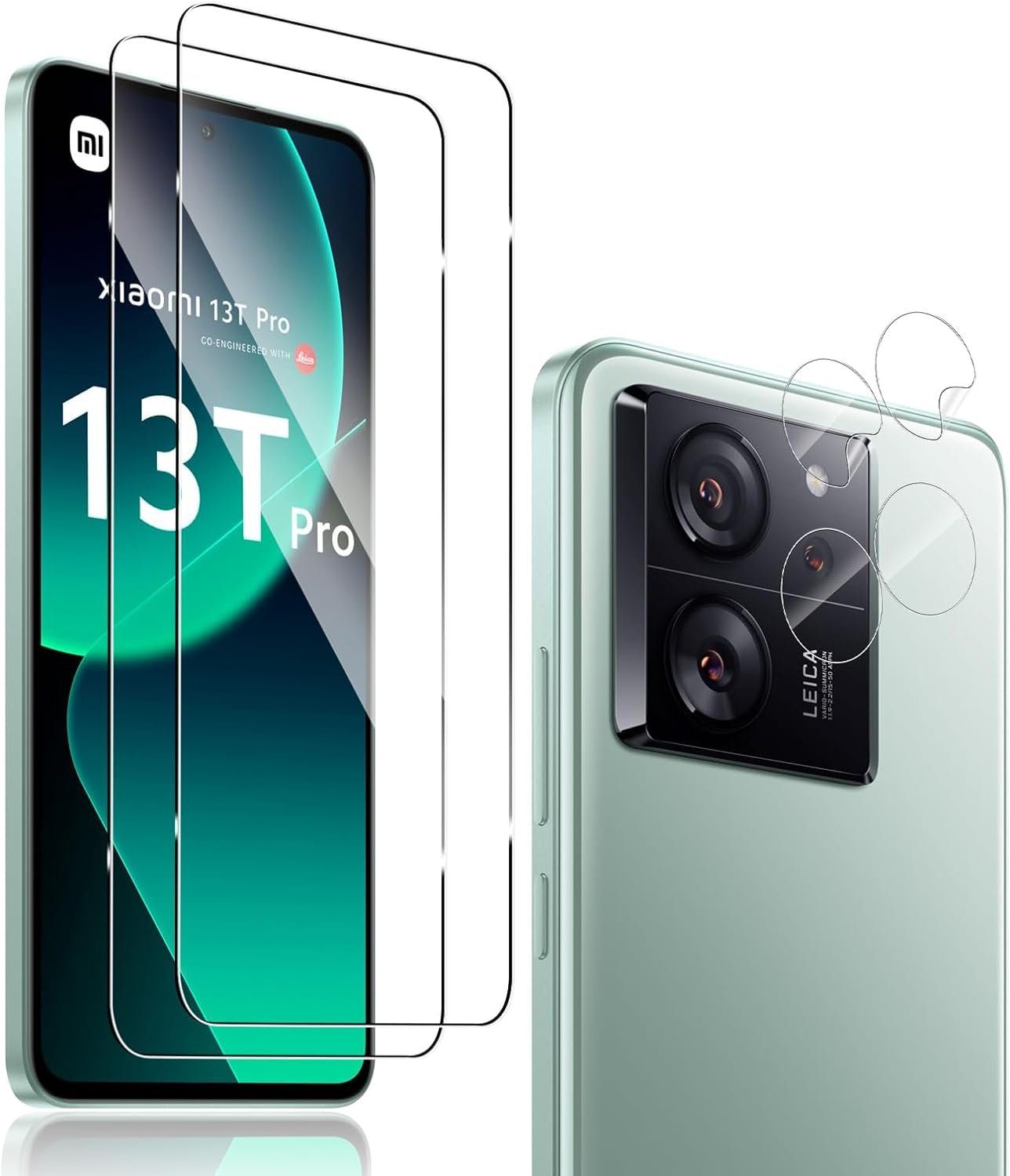 MSM Displayschutzglas 2X Schutzglas (Display + Kamera) für Xiaomi 13T / 13T Pro 5G