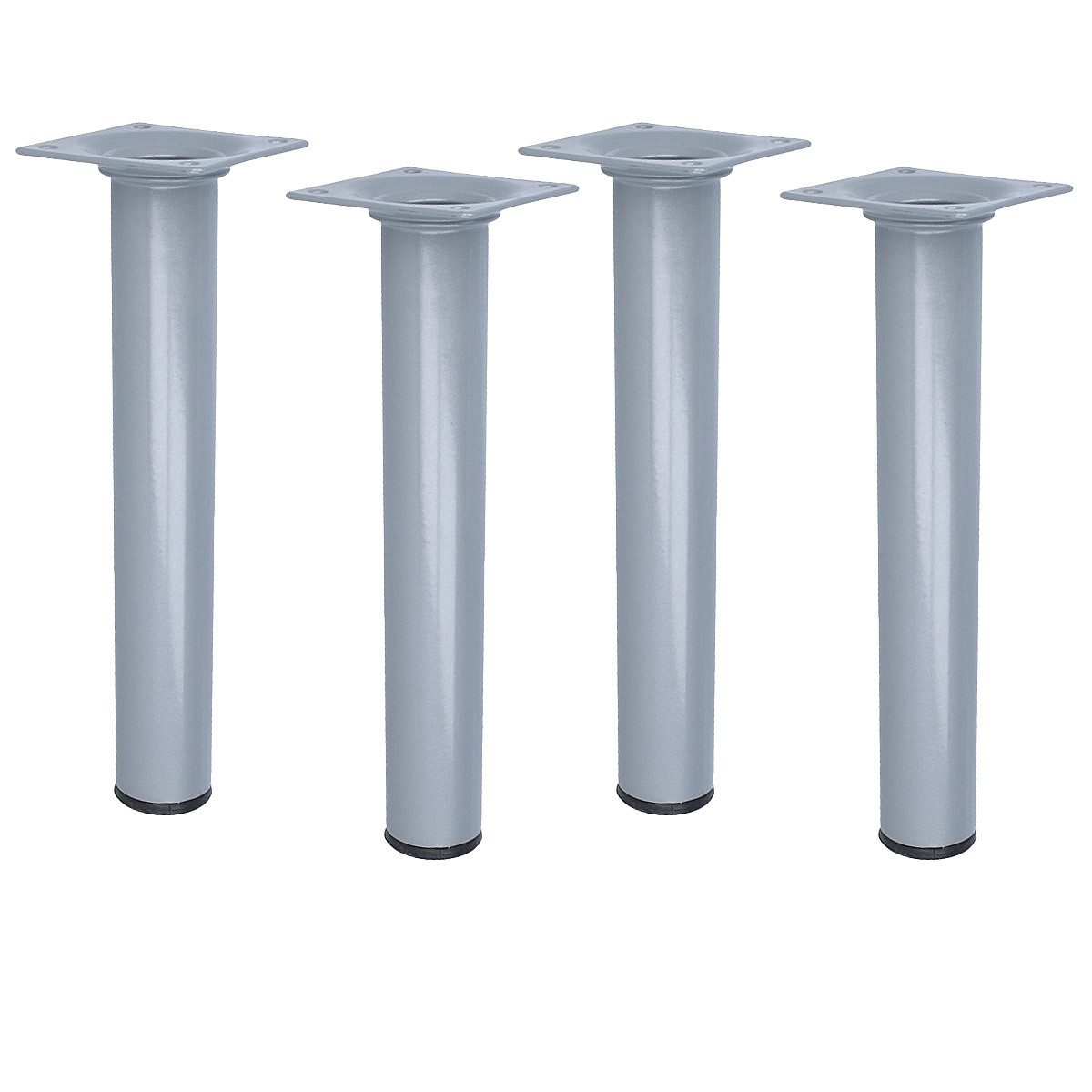 MS Beschläge Möbelfuß 4er Set Silber Möbelbeine Möbelstützen Tischbeine