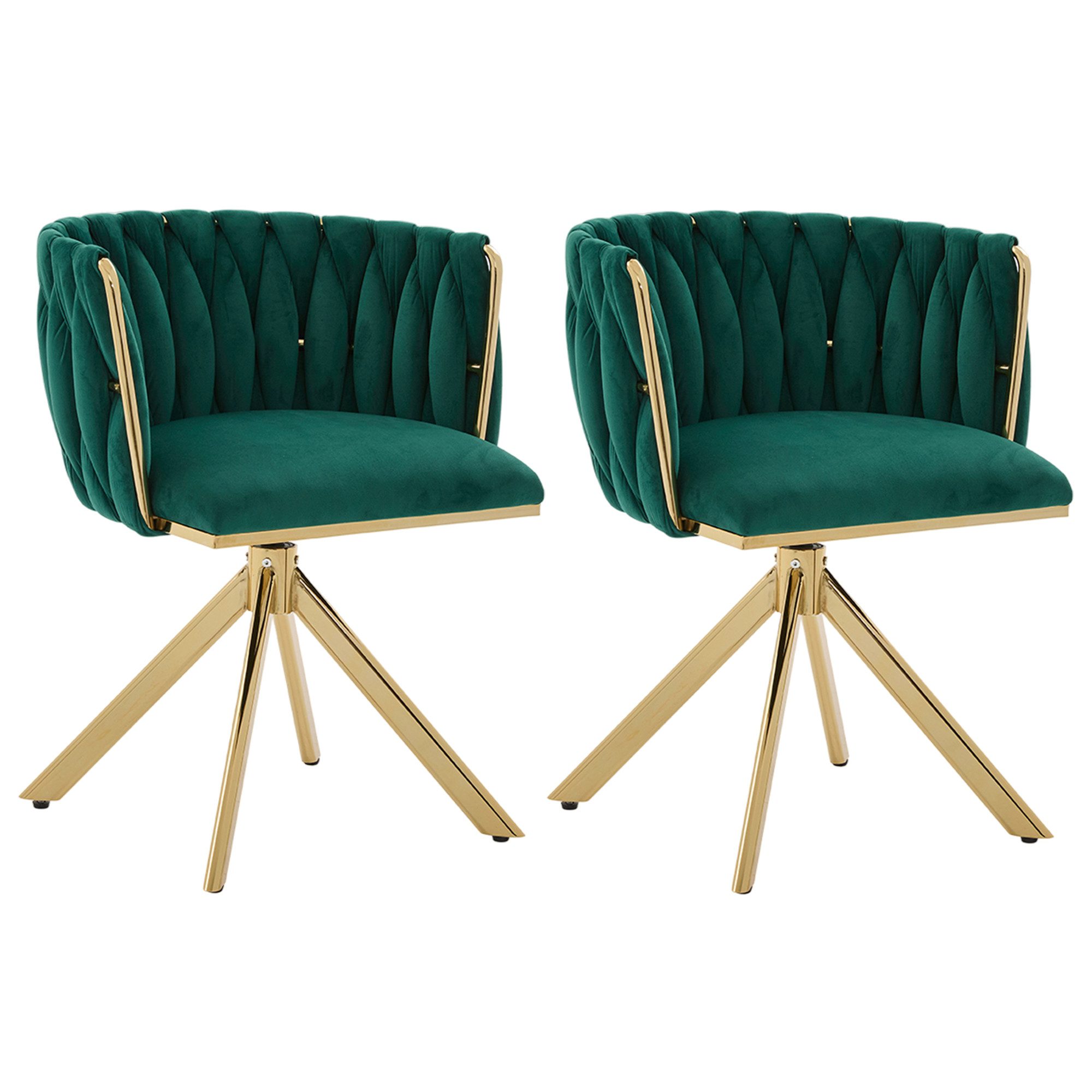 KLAM HOME Esszimmerstuhl Hochwertiger Samt-Drehsessel mit robustem Metallfu günstig online kaufen