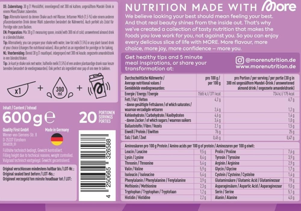 More Nutrition More Nutrition Milkshake Style-600g Pulver