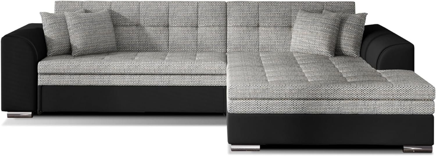 HOMCOM Ecksofa Mit Schlaffunktion - L-Form Couch Für Wohnzimmer, 3-Sitzer In Dunkelgrau
