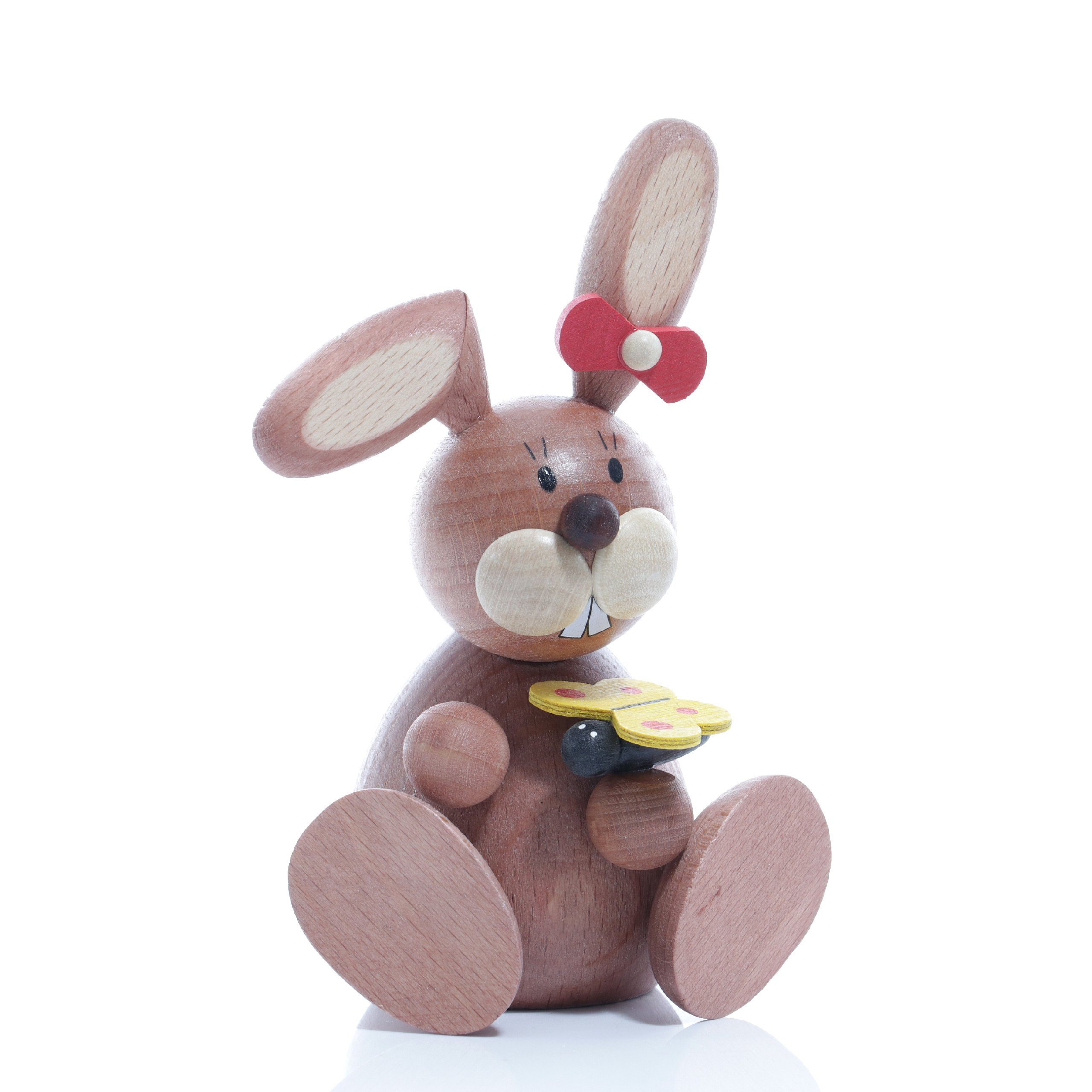 Ullrich Kunsthandwerk Osterhase Osterartikel Osterhase sitzend mit Schmetterling HxB 11,2x7cm NEU
