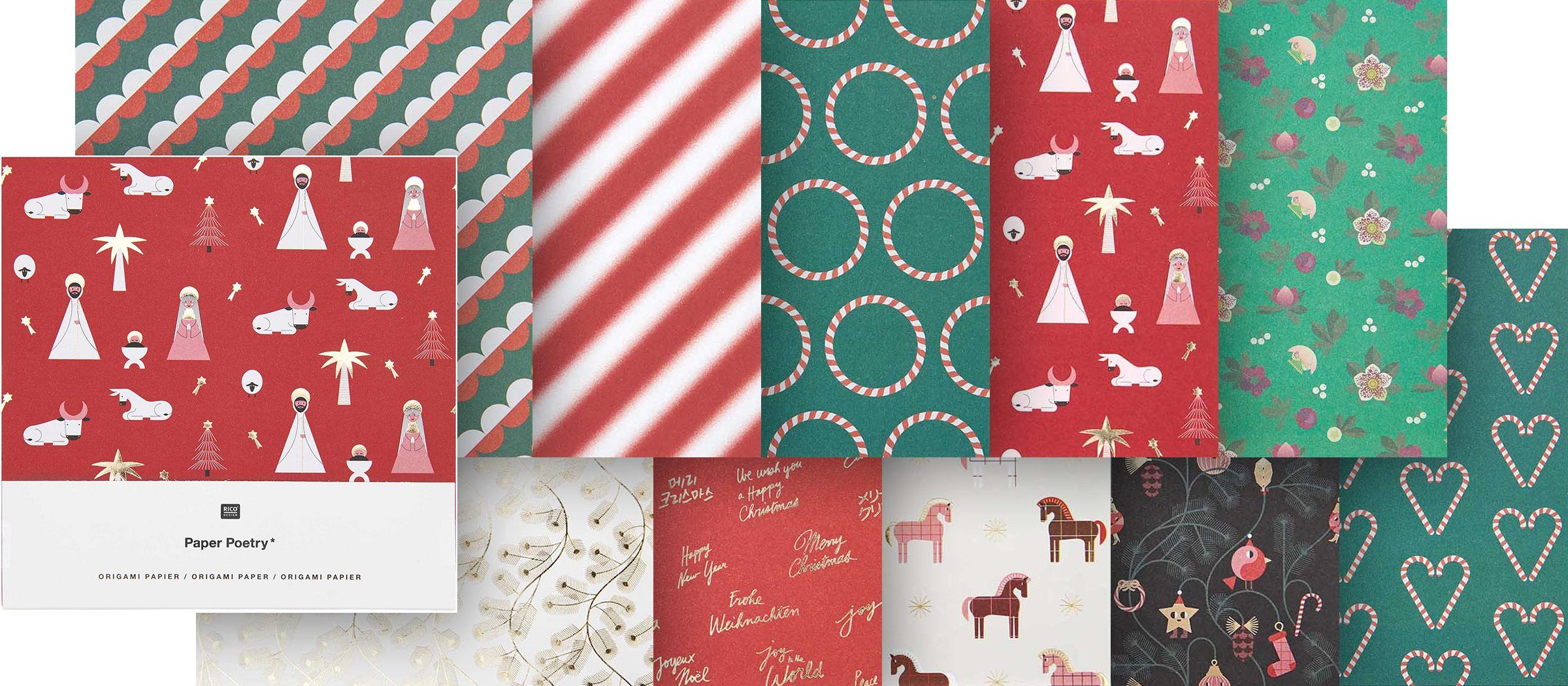 Rico Design Kraftpapier Christmas Rocks, 50 Blatt