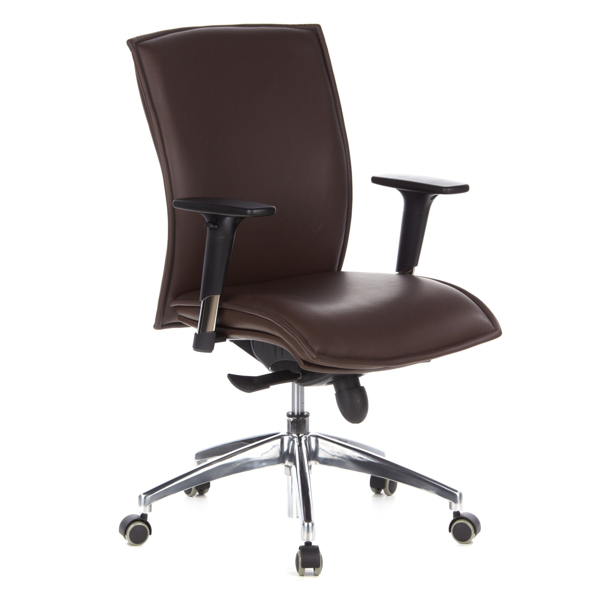 ergonomisch Luxus Bürostuhl 10 St), Chefsessel Dunkelbraun MURANO (1 hjh Leder OFFICE Drehstuhl