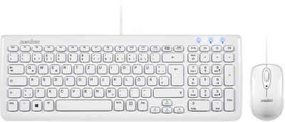 Perixx »Perixx PERIDUO-303WDE USB Tastatur, Maus-Set Deutsch, QWERTZ, Windows® Weiß« Tastatur- und Maus-Set