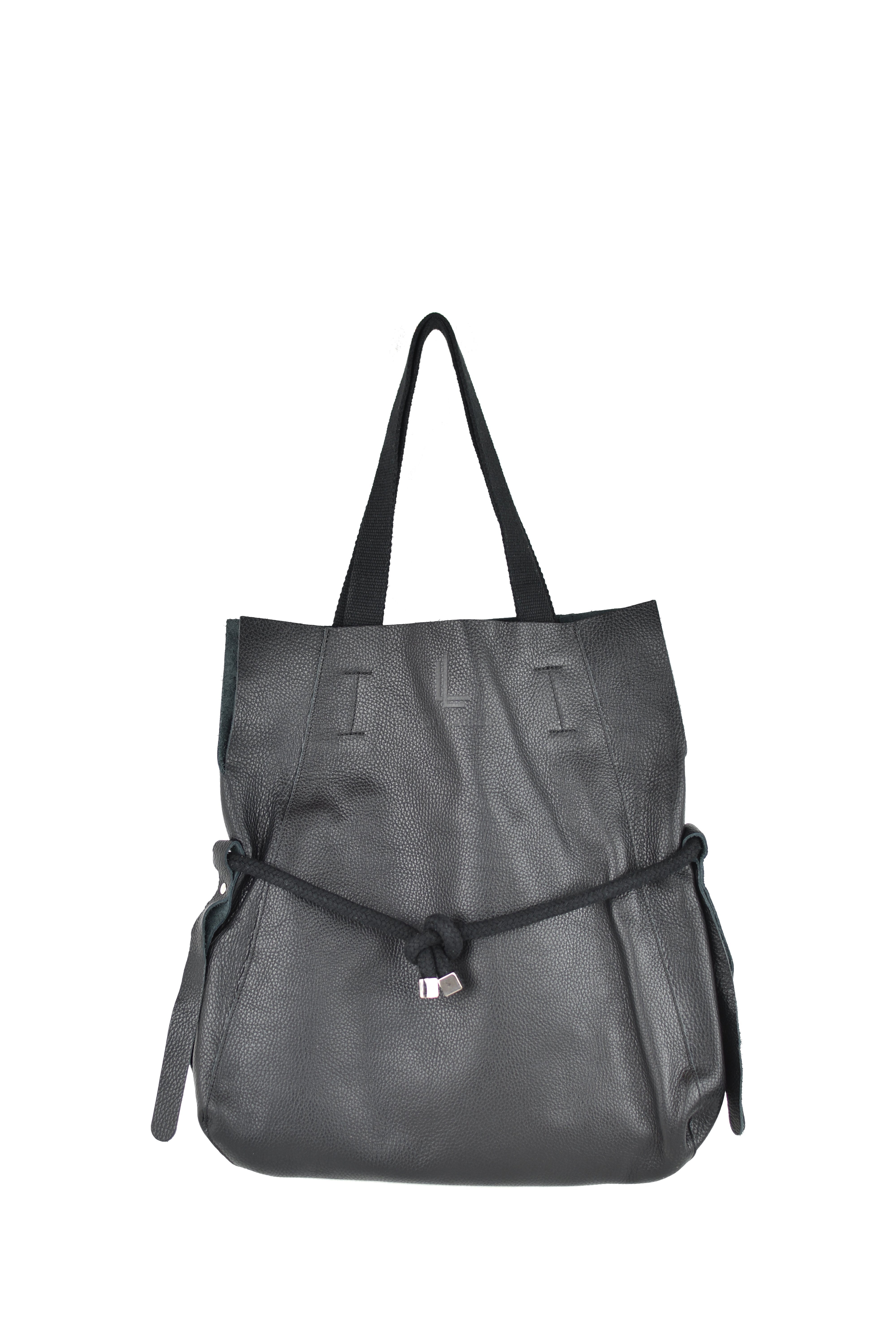 Lara Laurén Shopper Boho Shopper Handtasche Black, Echtledertasche, made in Italy, echt Leder