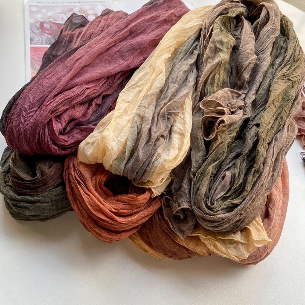 Blusmart Modeschal Leinen-Schal mit Ombre-Batik- und Faltenmuster, (Warm und stylisch, Retro-ethnischer Baumwoll), Für Damen als Schal oder Umhang – Bild 5 von 5