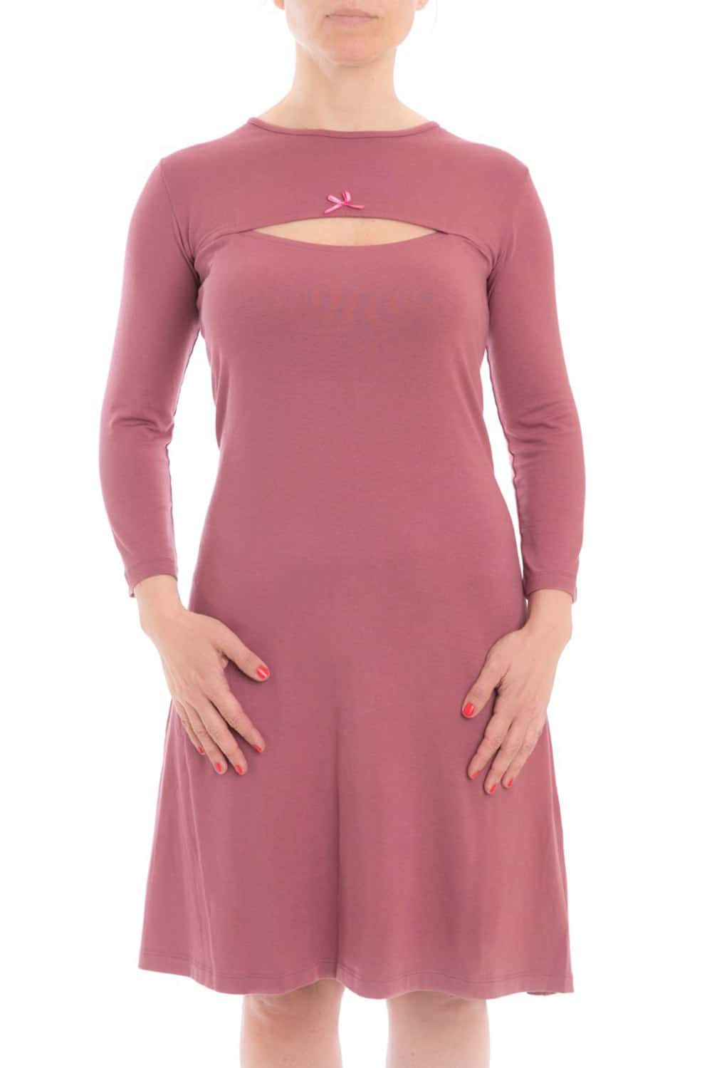 Umstandskleid Damen Stillhemd Stillkleid Schlafshirt Nighty Sleep Pyjama 21712