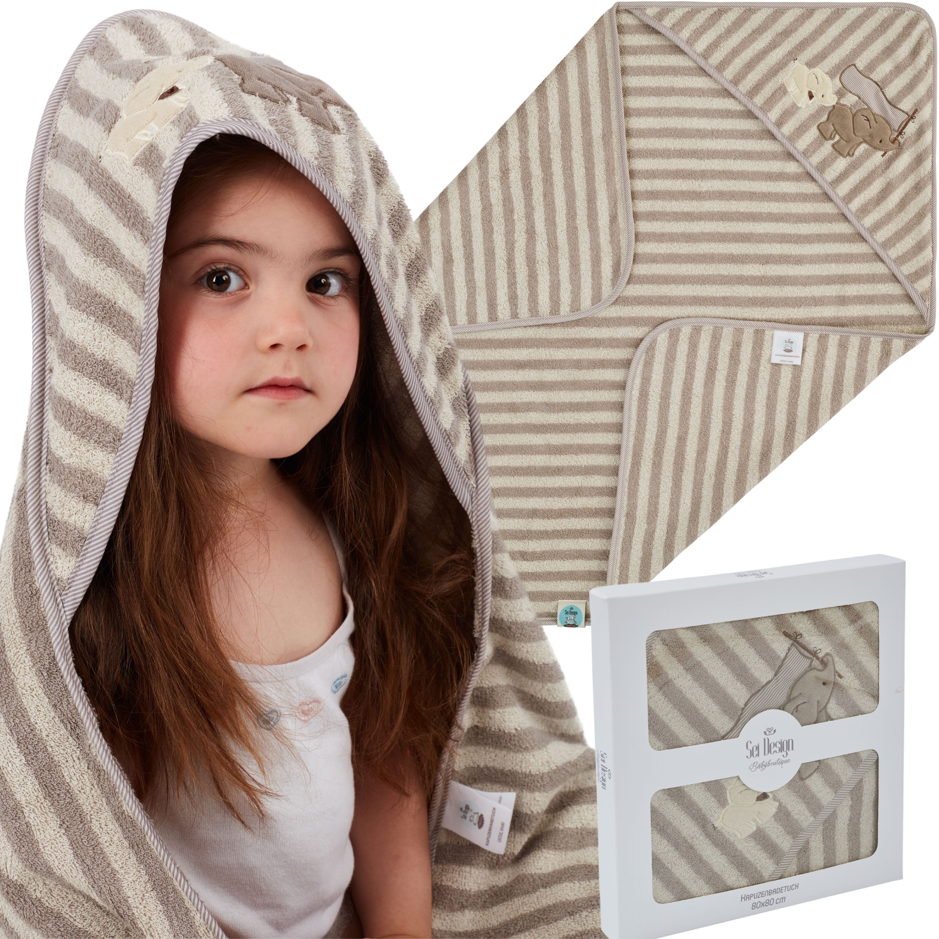 SEI Design Kapuzenhandtuch Kapuzentuch 80x80 Baby Handtuch mit Kapuze, Frot günstig online kaufen