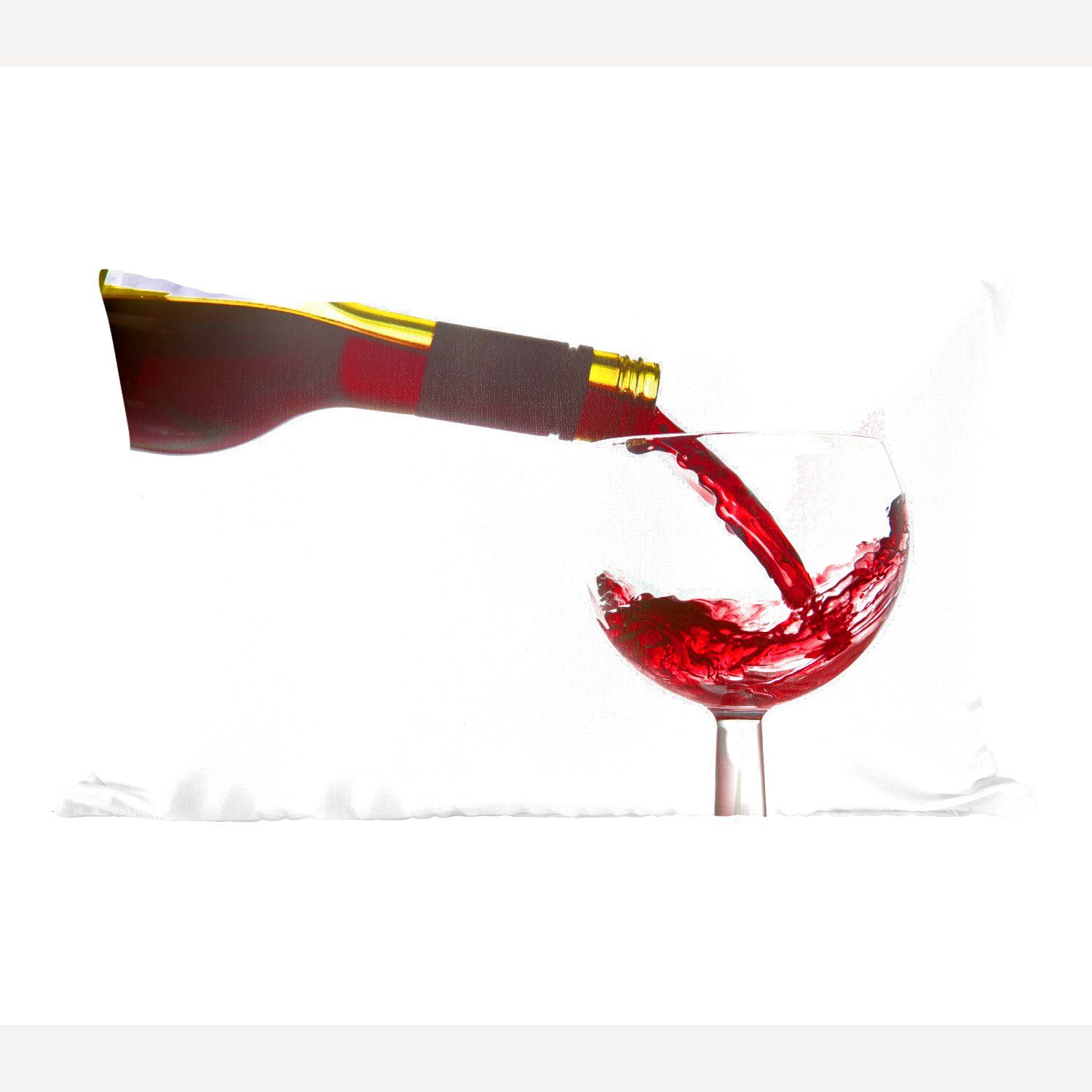 MuchoWow Dekokissen Rotwein in ein Weinglas gegossen, Wohzimmer Dekoration, Zierkissen, Dekokissen mit Füllung, Schlafzimmer