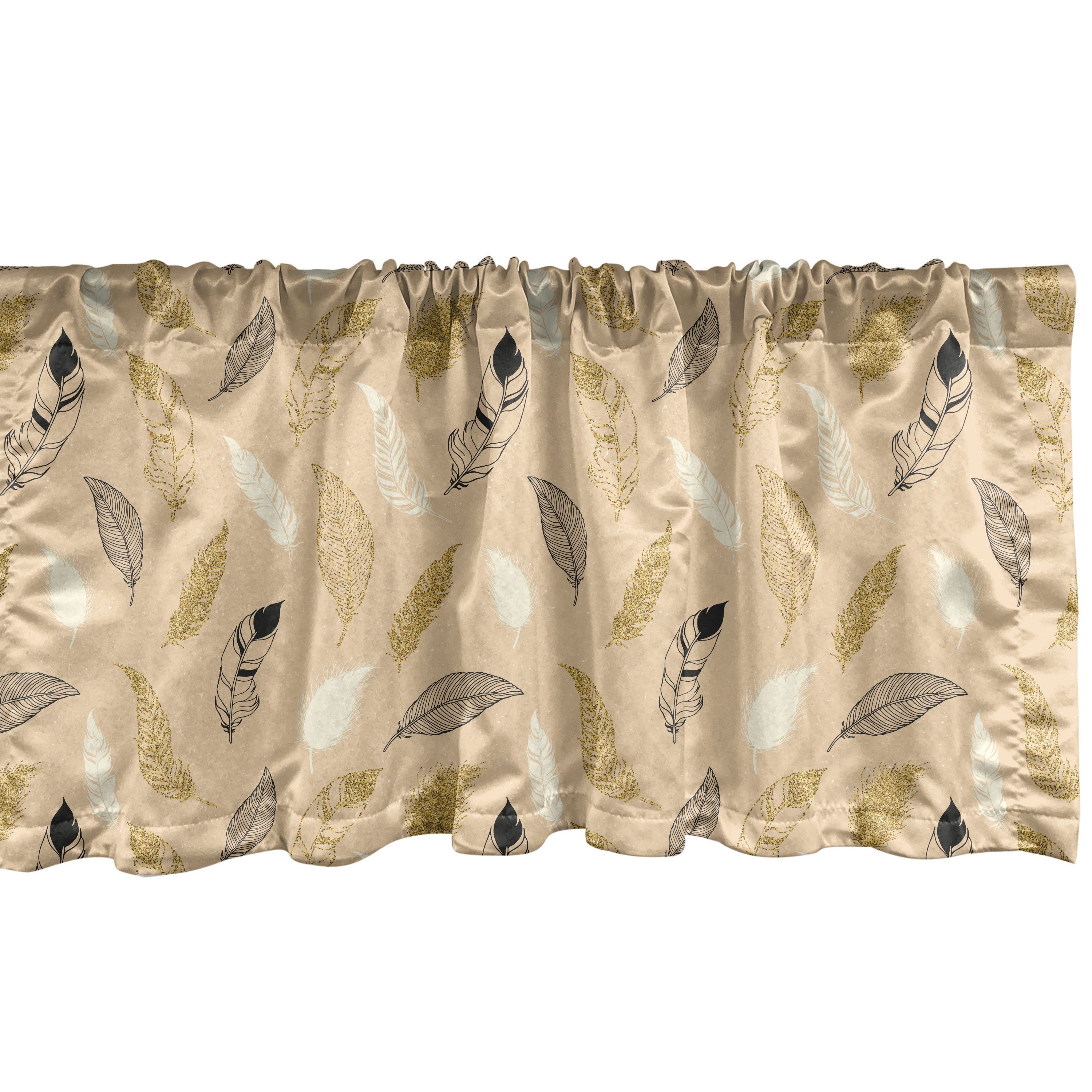 Scheibengardine Vorhang Volant für Küche Schlafzimmer Dekor mit Stangentasche, Abakuhaus, Microfaser, Feder Fashion Style Pastelltöne