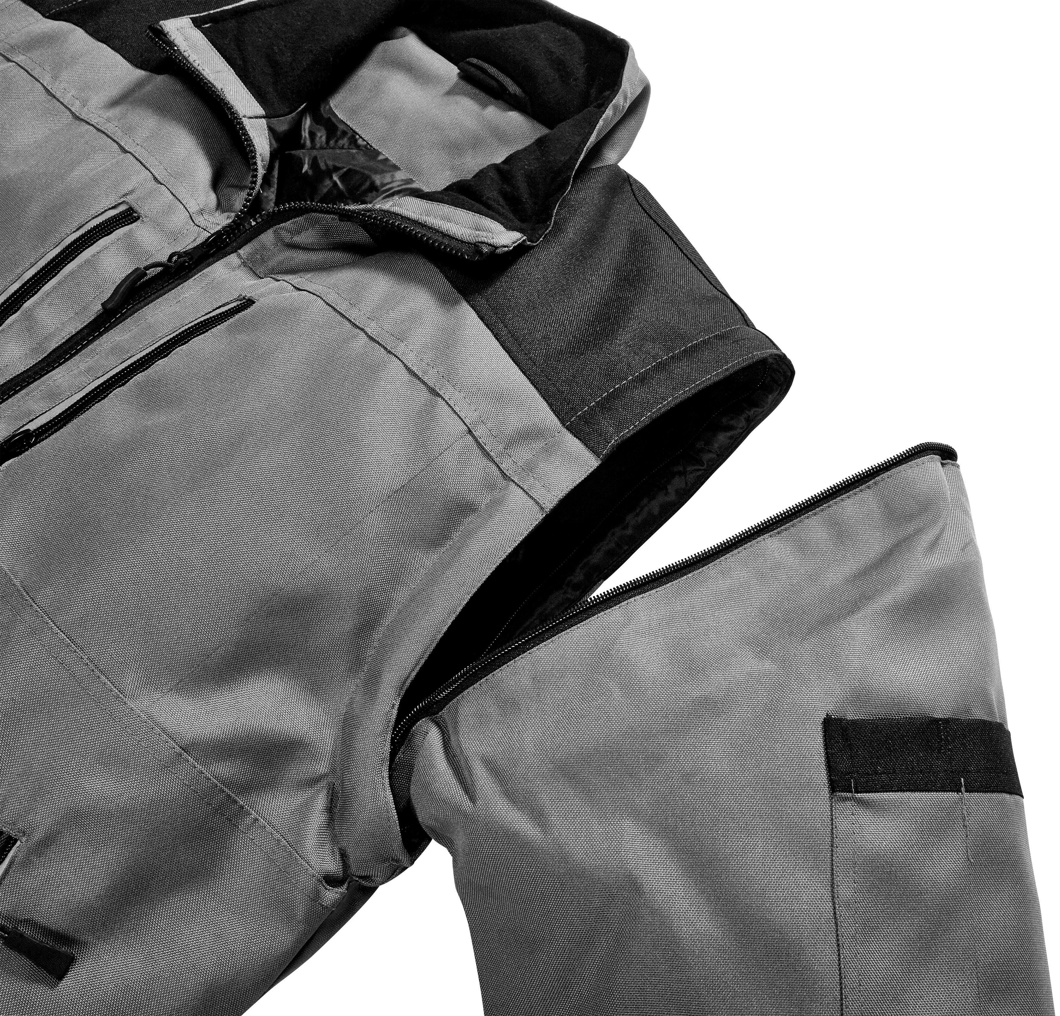 Reflexelemente Arbeitsjacke grau-schwarz more safety& Extreme
