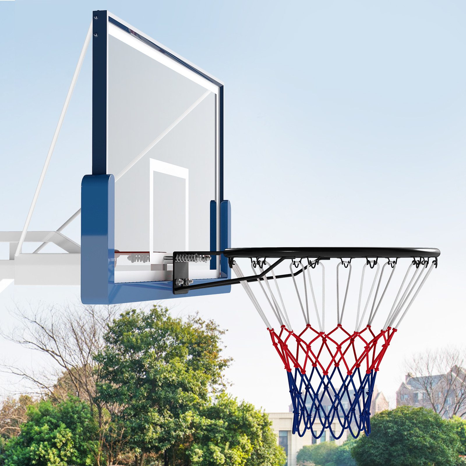 COSTWAY Basketballkorb, Massiver, Ø45cm Basketball Korb wetterfest für Wandmontage