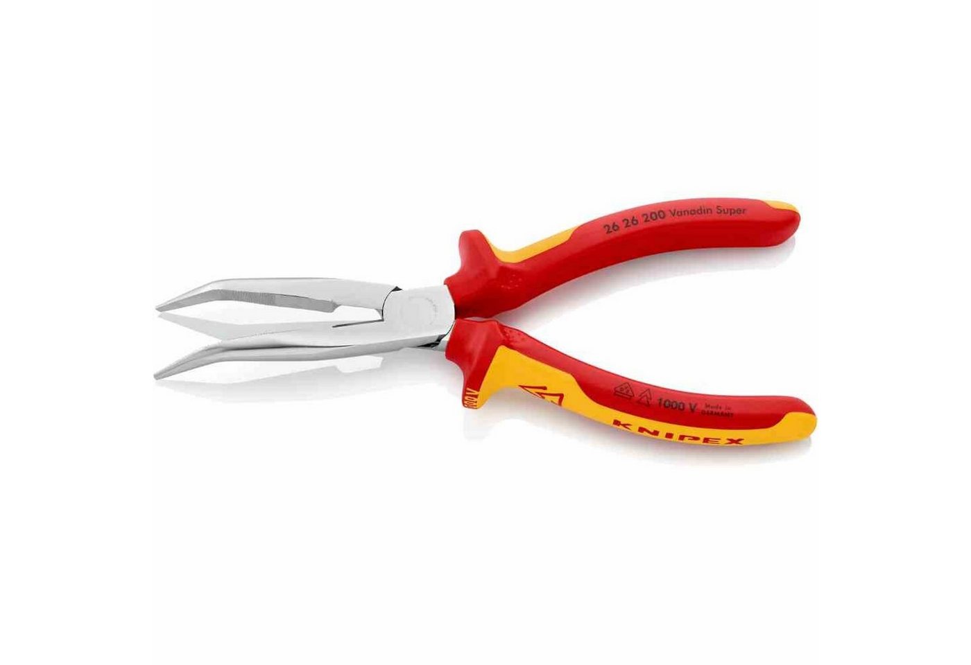 Thumbnail - Knipex Flachzange Telefonzange, 200mm, gebogen, Schutzisoliert 1000V, 1-Komponenten, VDE