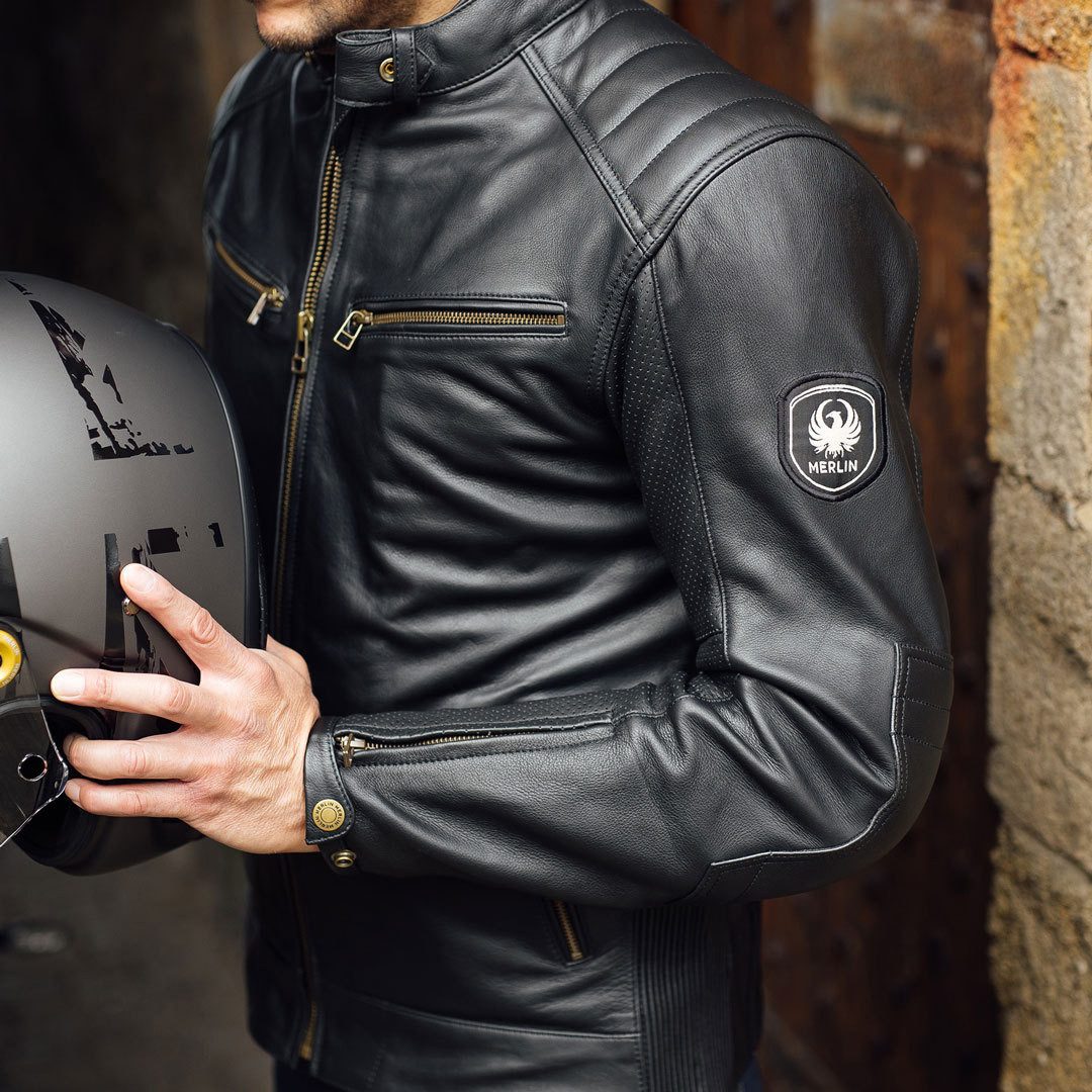 Merlin Motorradjacke Chase II D3O Motorrad Lederjacke Atmungsaktiv protektoren reißverschluss