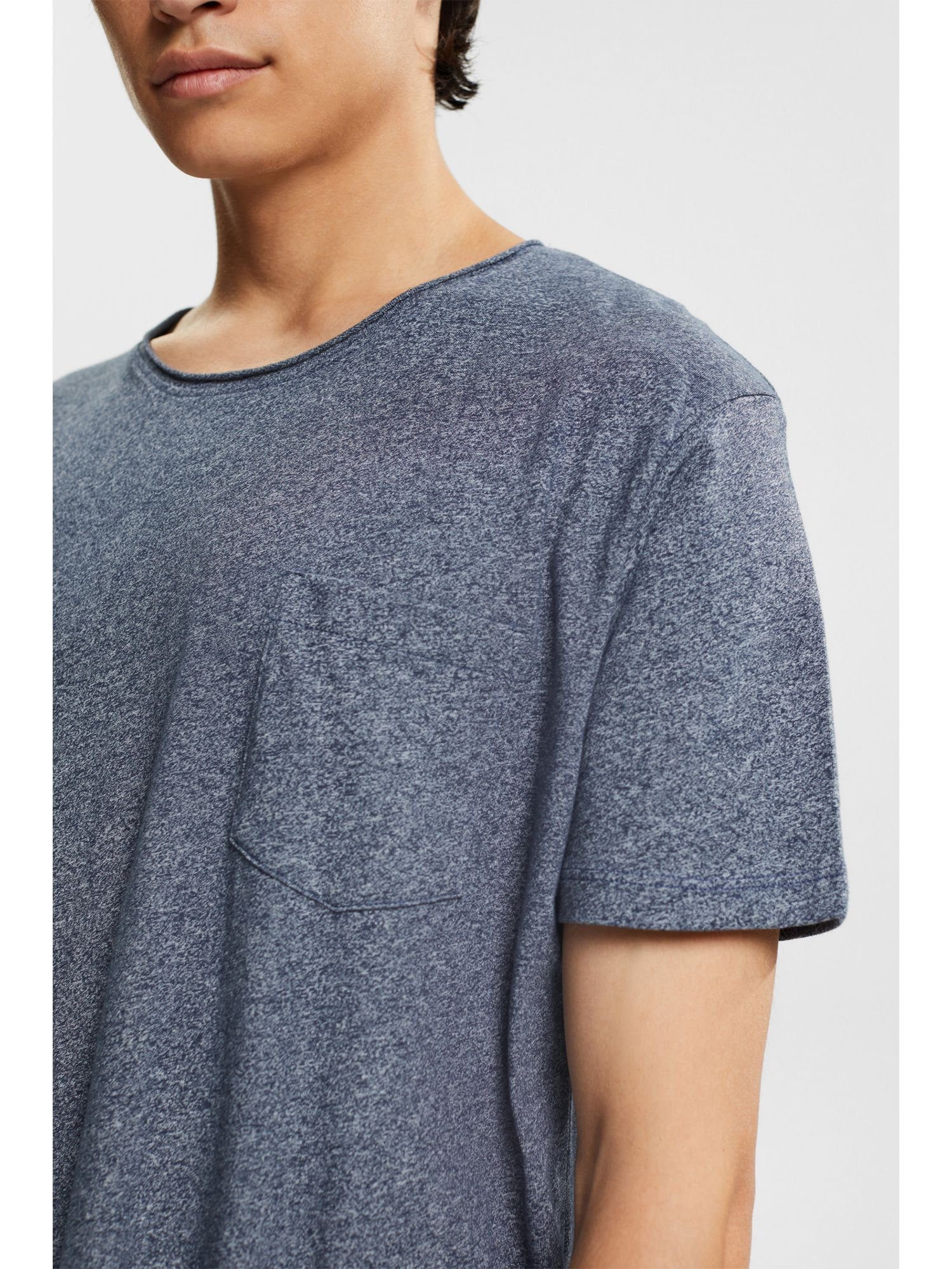edc by Esprit T-Shirt (1-tlg) NAVY meliertes Jersey-T-Shirt Recycelt
