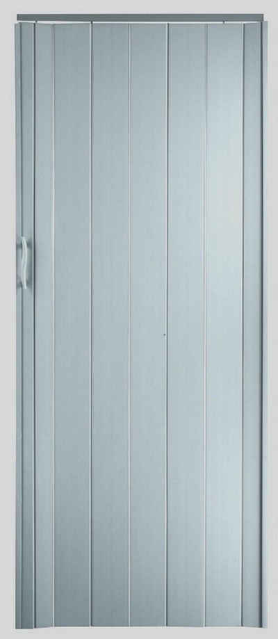 Standom Falttür Schiebetür Edelstahl Look H. 202 cm für Türbreite bis 84 cm Neu (1 Karton, 1-St., 1 Set), teils vormontiert