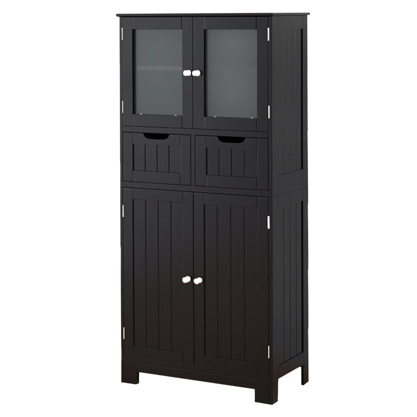 COSTWAY Badkommode, Badschrank mit Schublade, verstellbarem Regal, weiß 128cm