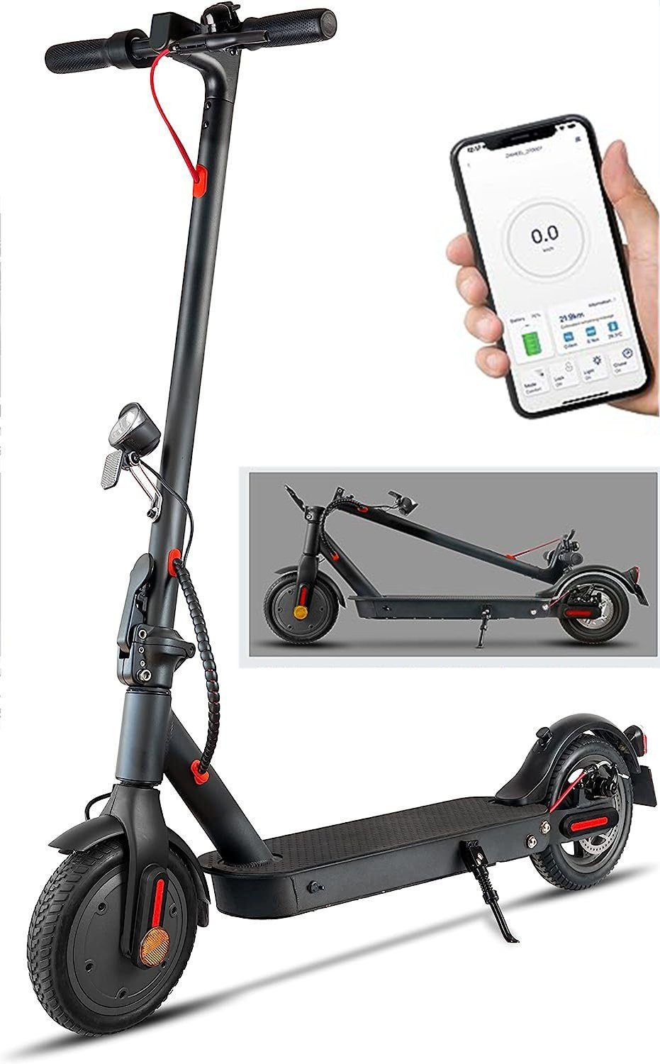 ZWHEEL E-Scooter 8,5 Zoll ElektroScooter mit Straßenzulassung ABE, APP, 350,00 W, 20,00 km/h, (mit Schutzblechen x), Doppelbremssystem, klappbarer Elektroroller