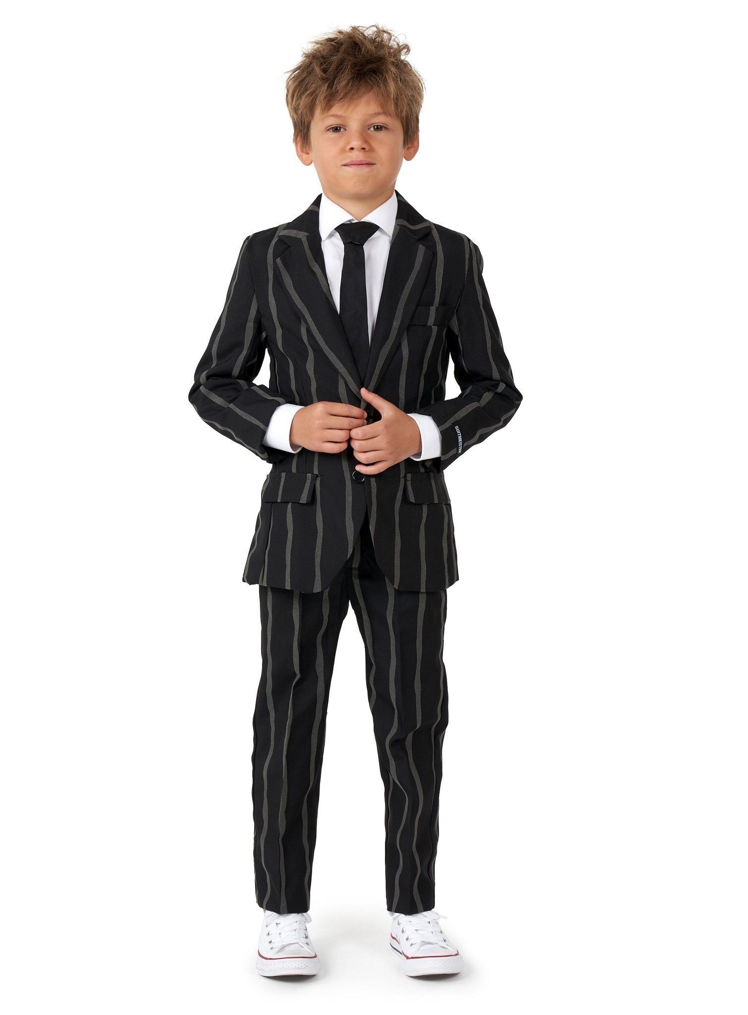 SuitMeister Partyanzug SuitMeister Boys Glow in the Dark Streifen Anzug, Für verkehrssichere Gentlemen: eleganter Anzug mit im Dunkeln leuchte