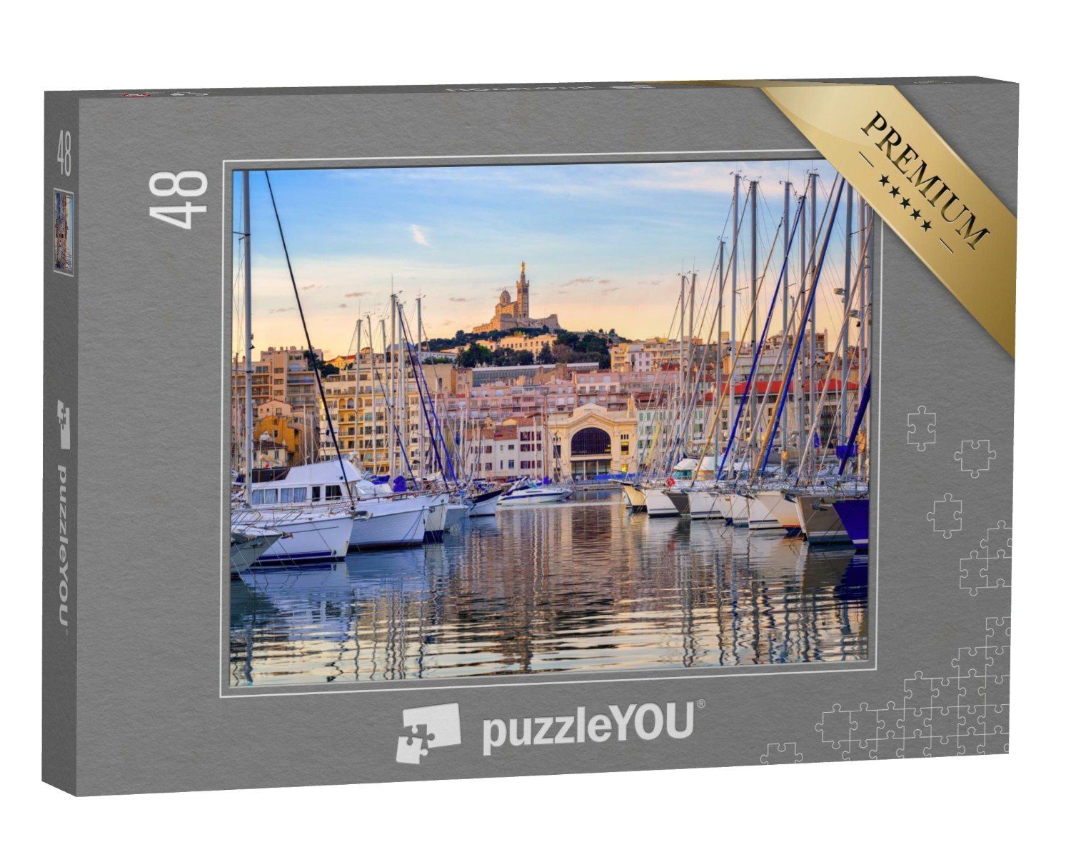 puzzleYOU Puzzle Yachten im Wasser vor Marseille, Frankreich, 48