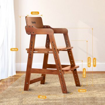 Ezebaby Hochstuhl Mitwachsender Holz Stuhl Kinderstuhl f. kinder ab 2 Jahre