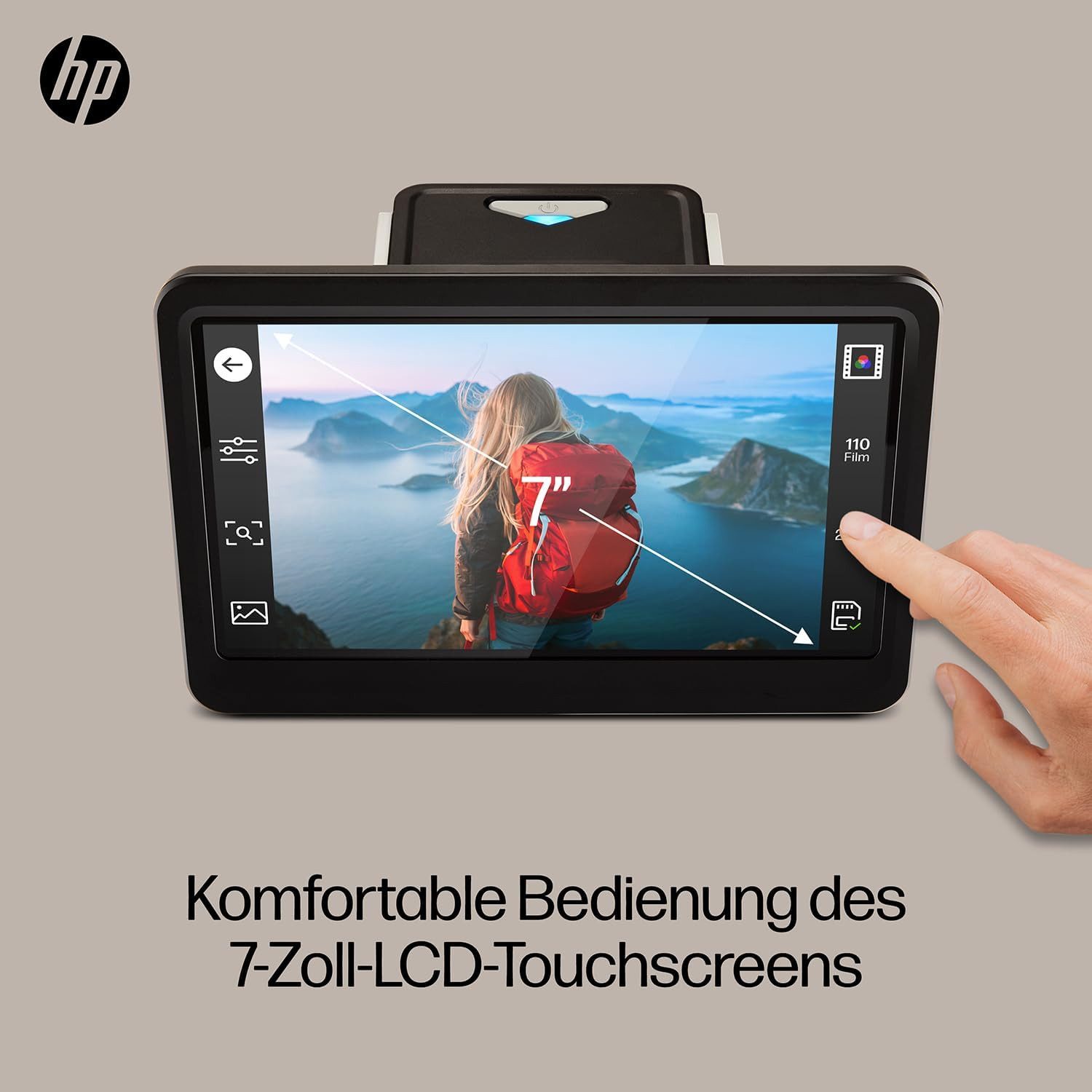 Zink HP FilmScan 7-Zoll-Touchscreen-Filmscanner Dia/Negativ -Scanner