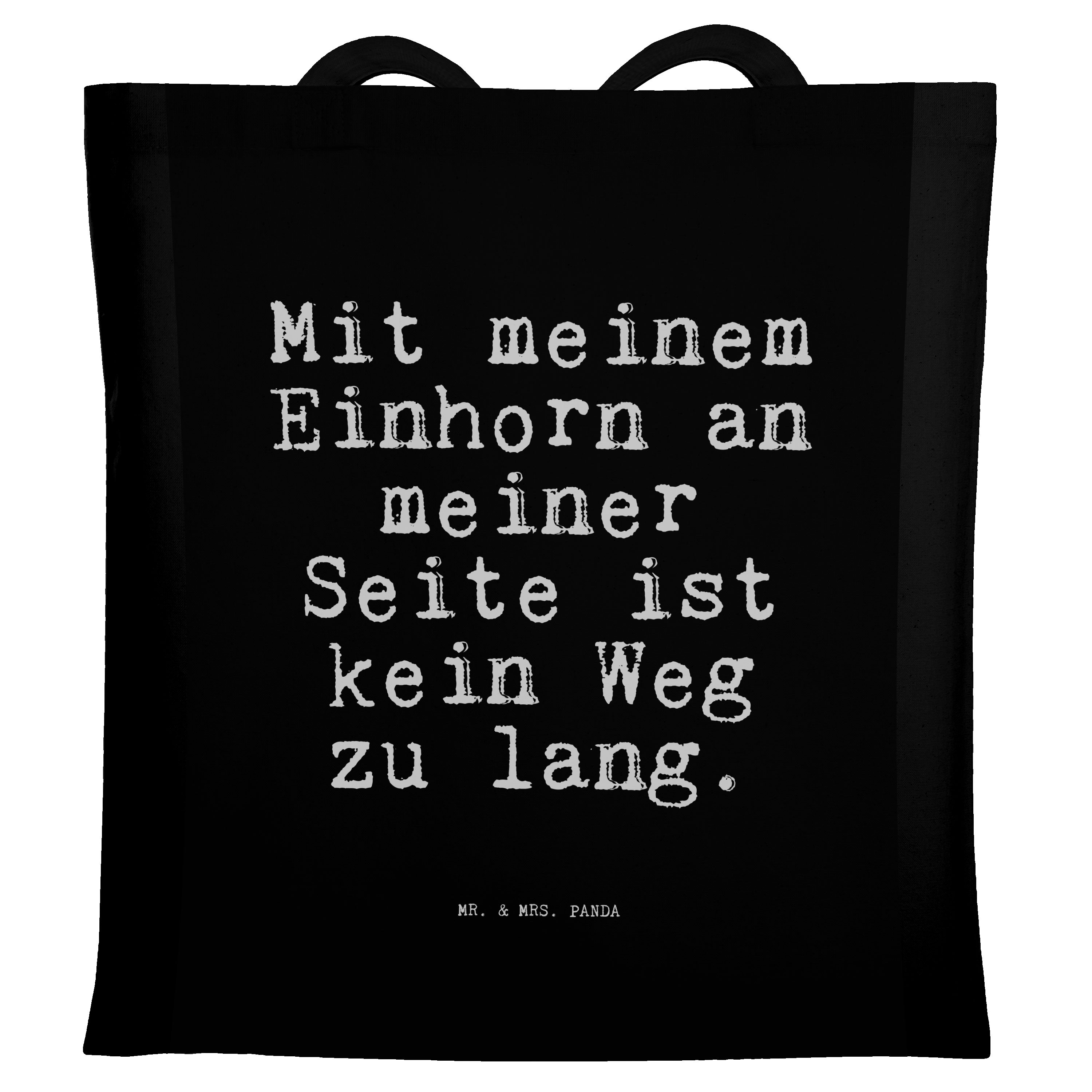 Mr. & Mrs. Panda Tragetasche »Mit meinem Einhorn an... Schwarz