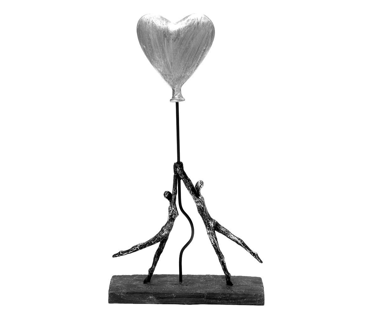 Brillibrum Liebe Figur Herzluftballon Dekofigur Dekofigur Bronze Herzballon Herz Kunststein