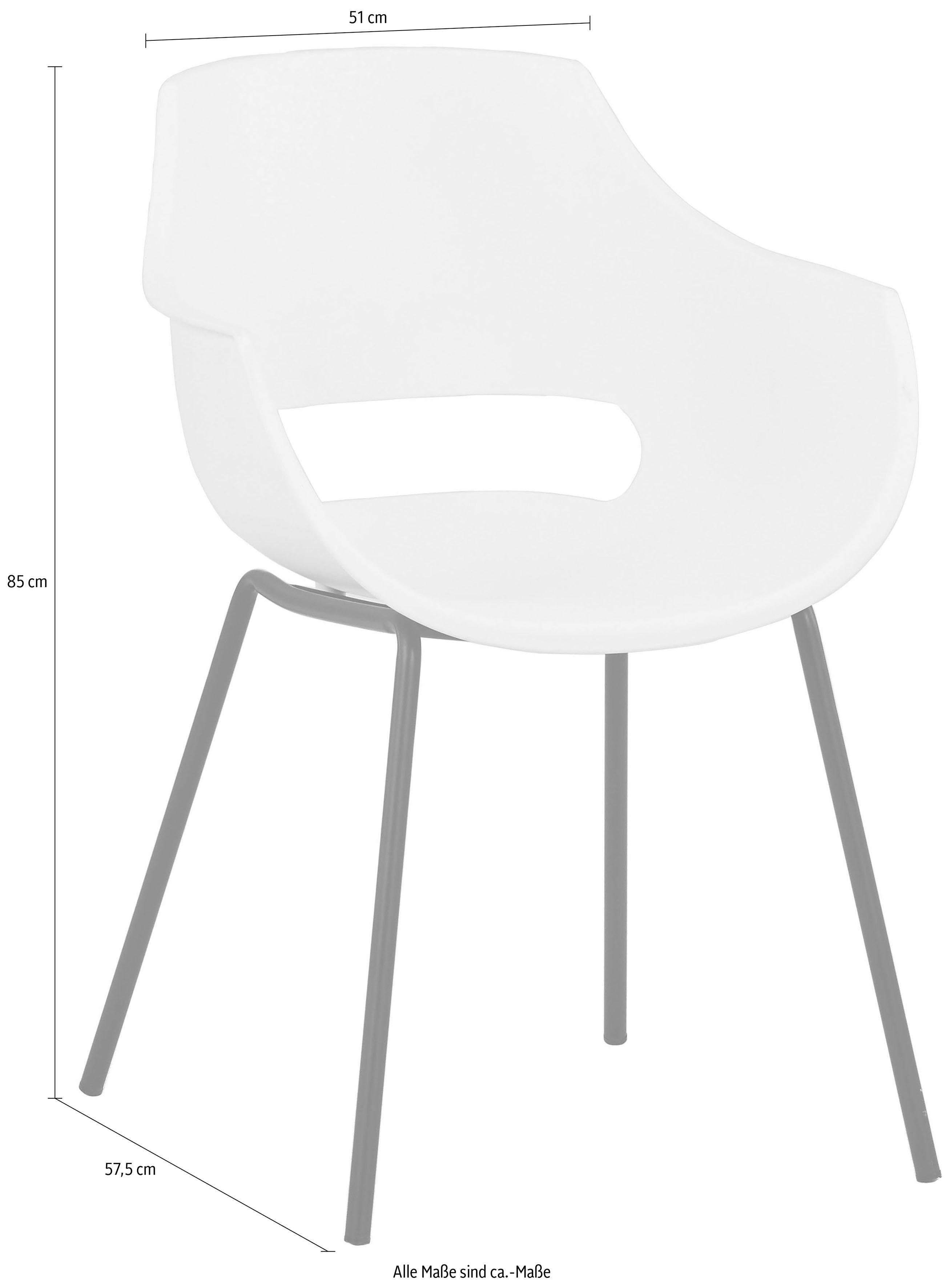 SIT Schalenstuhl Exeter 2er Set mit Metallgestell im modernen Design (Set, 2 St), Ergonomische Sitzschale mit modernem Cut-Out im Rücken – Bild 5 von 5