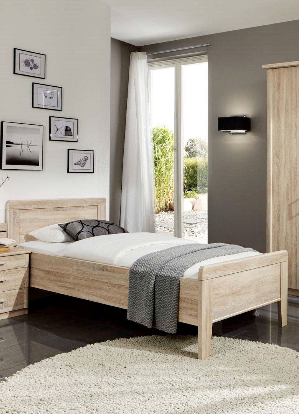 bv-vertrieb Bett Seniorenbett 90x200 Eiche sägerauh Komfortbett - (3145)