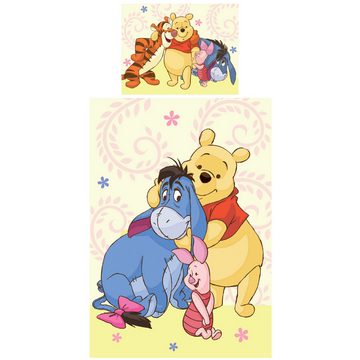 Kinderbettwäsche Winnie the Pooh Baby / Kleinkind Bettwäsche Freunde Linon / Renforcé, BERONAGE, 100% Baumwolle, 2 teilig, 135x100 + 60x40 cm