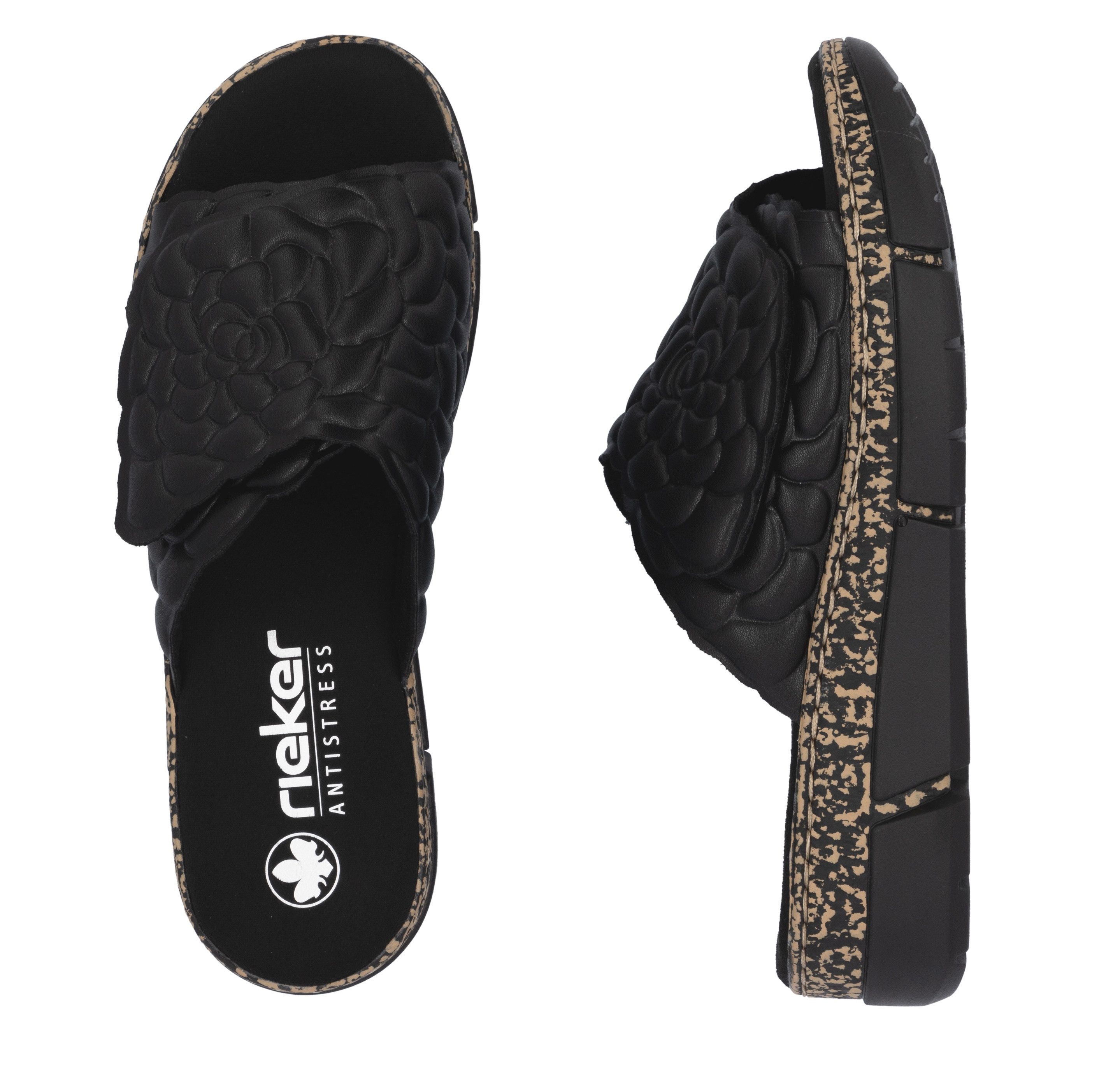 Rieker Pantolette Sommerschuh, Klettschuh, Hausschuh, Plateau, mit Klettverschluss