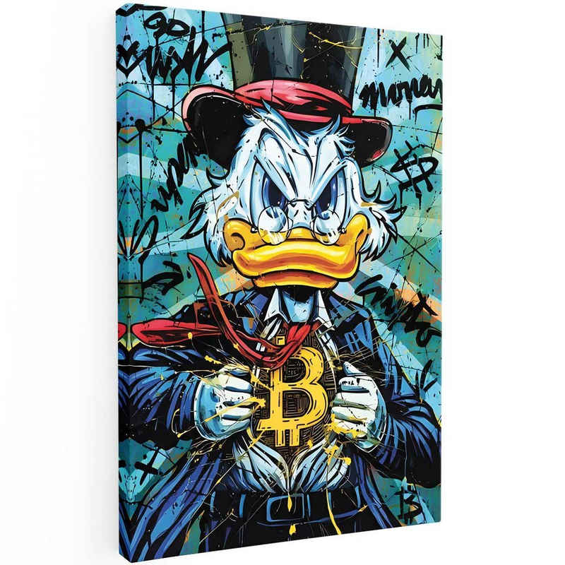 Mister-Kreativ XXL-Wandbild Dagobert Bitcoin - Premium Wandbild, Viele Größen + Materialien, Poster + Leinwand + Acrylglas