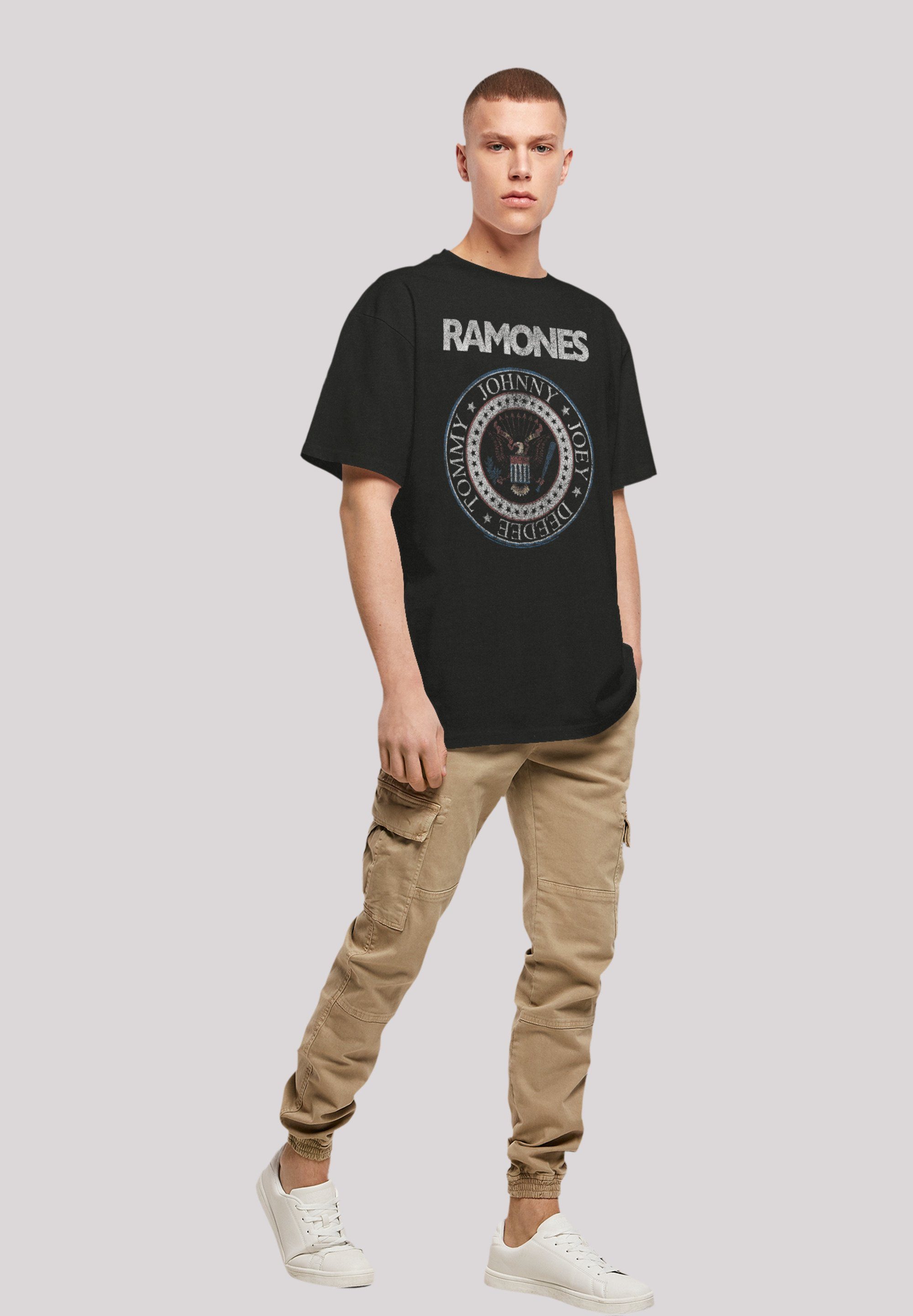 Qualität, Rock-Musik And Rock Musik Premium F4NT4STIC T-Shirt Band, Ramones Seal White Band schwarz Red