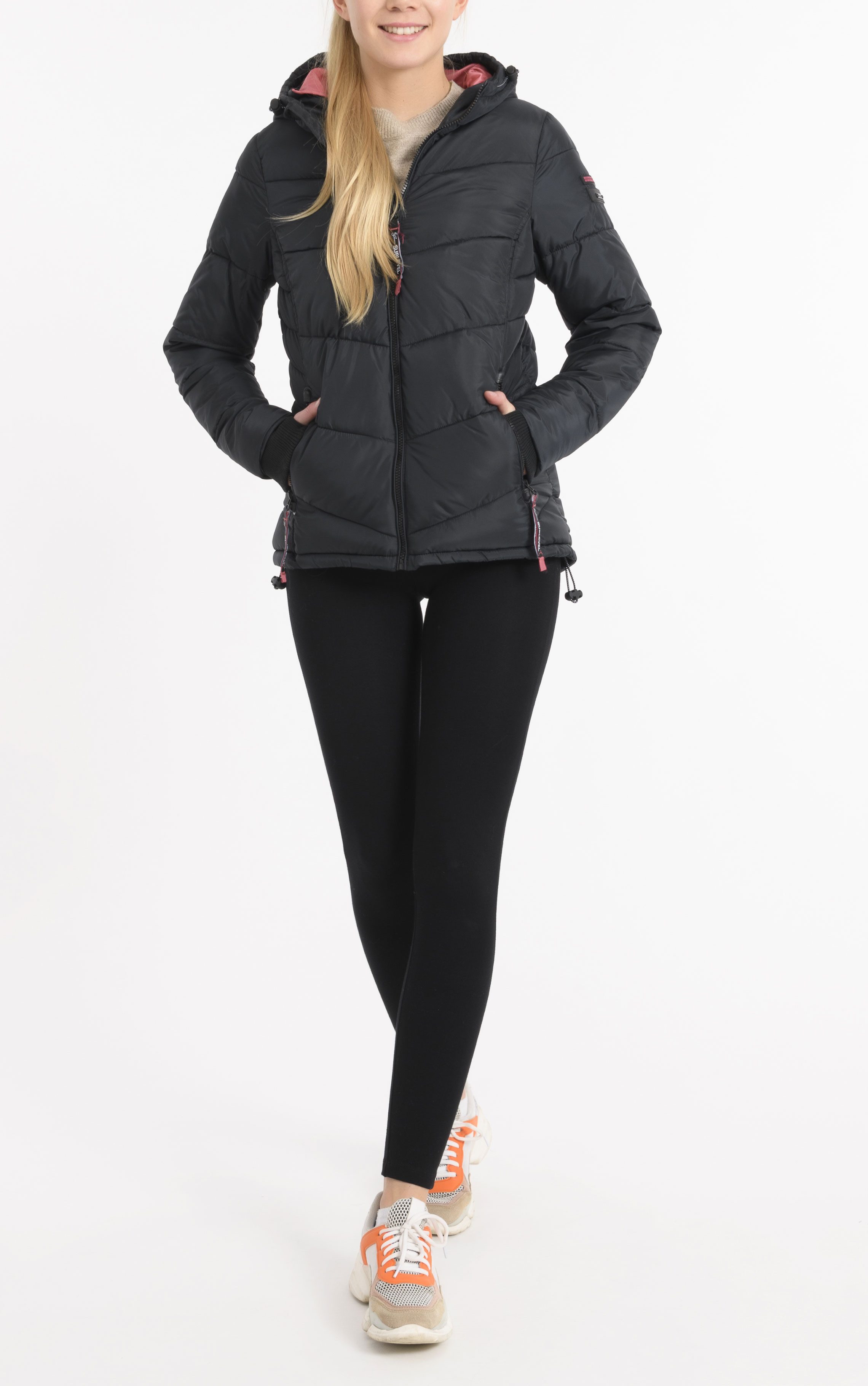 SUBLEVEL Steppjacke Damen mit Kapuze gefütterte Winter Jacke