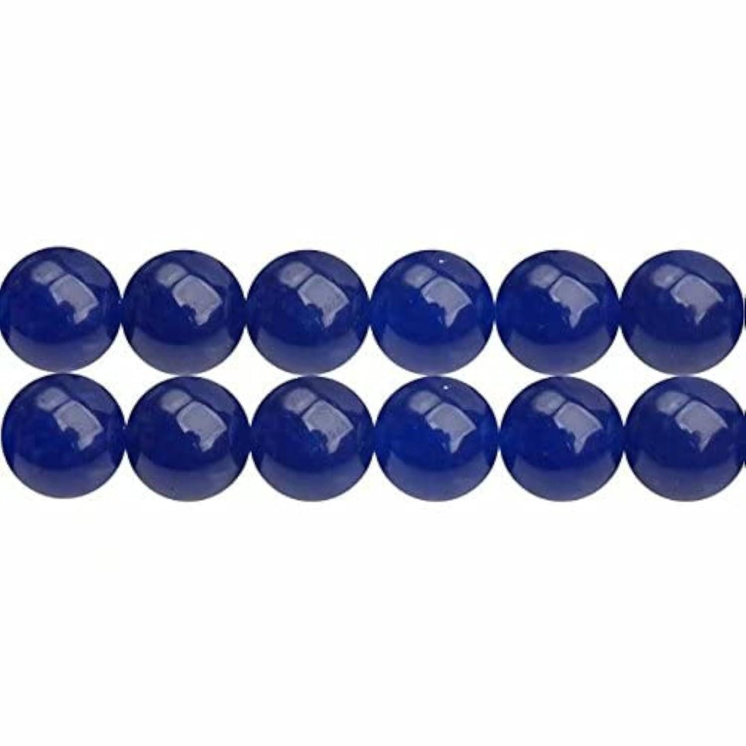 LuxusKollektion Bastelperlen Edelstein Perlen Chalcedon Dunkelblau 4mm, (90-tlg)