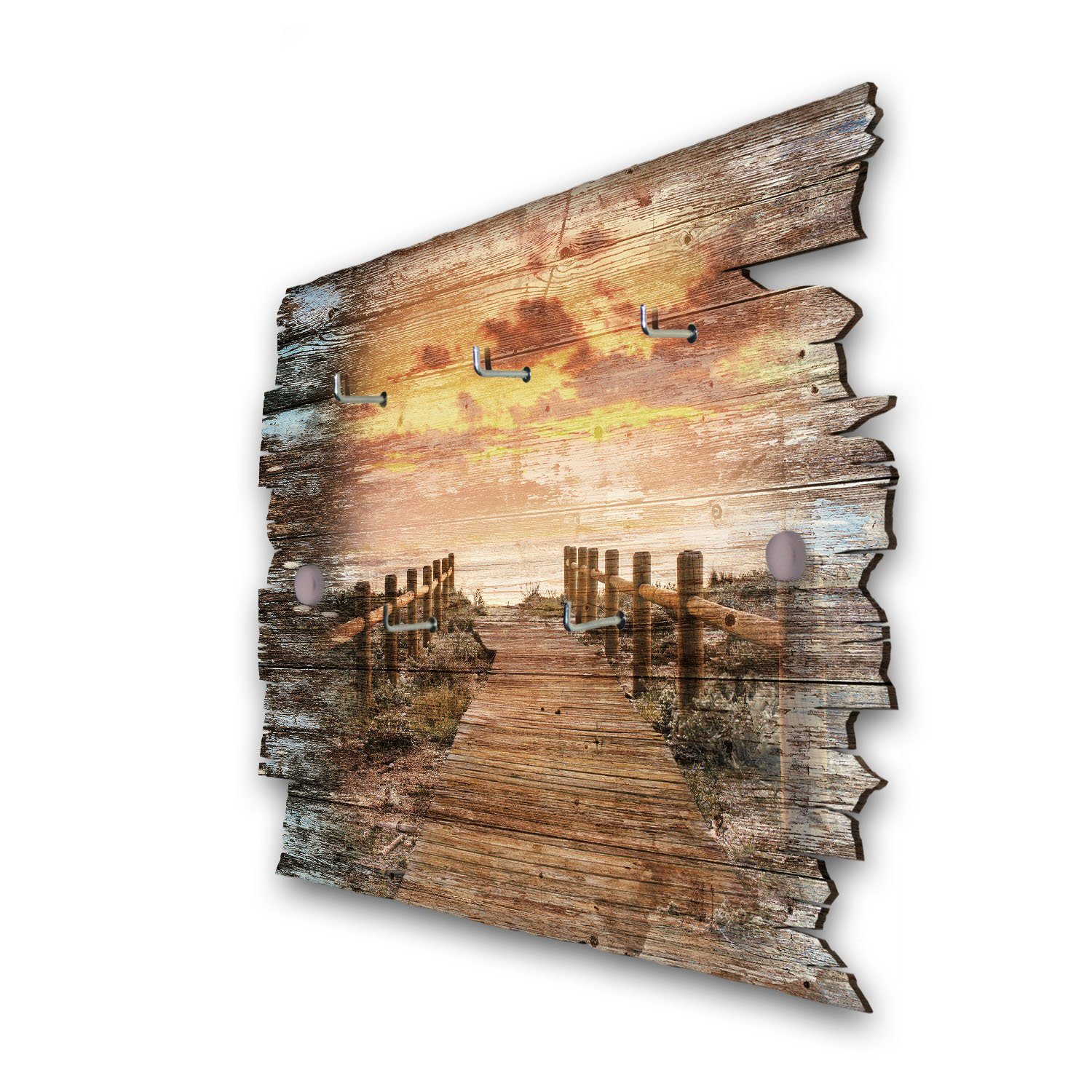 Kreative Feder Schlüsselbrett, Shabby Style, aus Holz, mit 5 Haken, 30x20cm günstig online kaufen