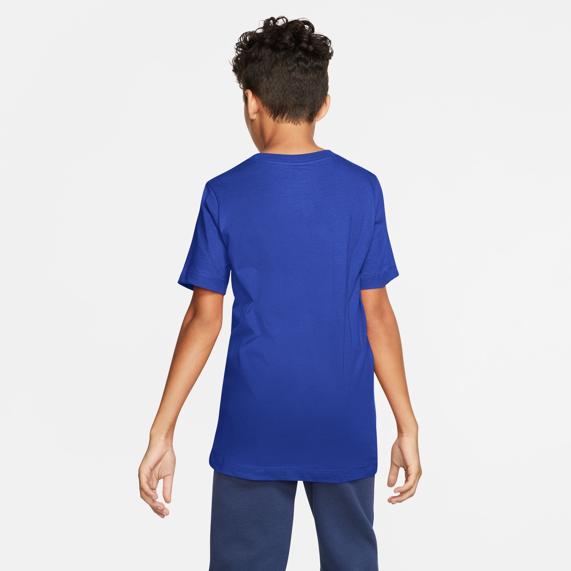 NAVY BIG KIDS' GAME T-Shirt T-SHIRT Nike Sportswear ROYAL/MIDNIGHT COTTON