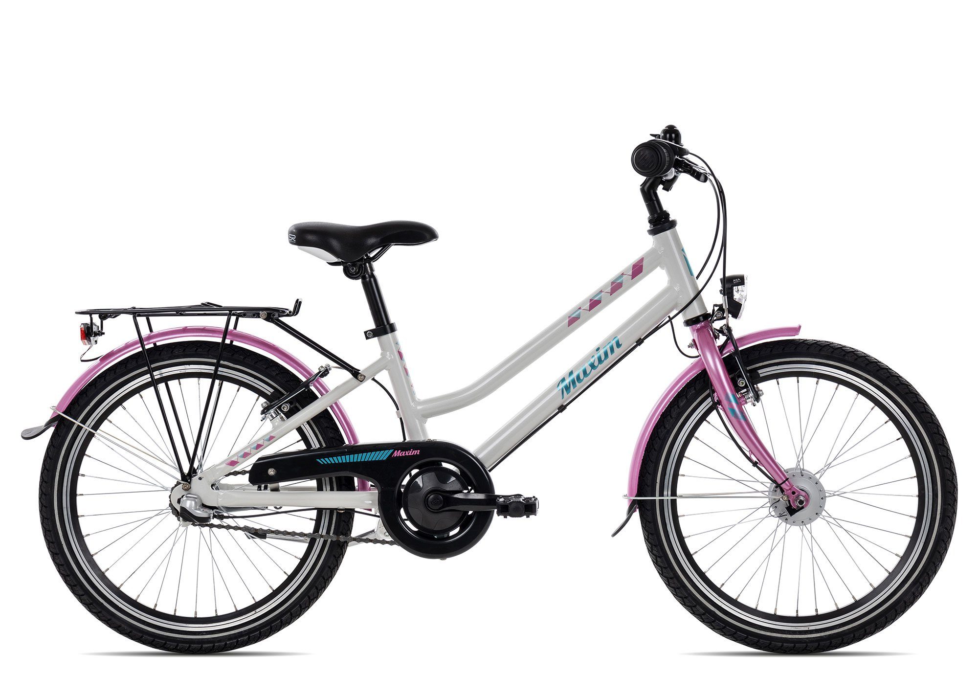 Maxim Kinderfahrrad Liria 20 3 Trapez, 3 Gang Shimano Nexus 3 SG-3C41 Rücktritt Schaltwerk, Nabenschaltung Rücktritt, Kinderfahrrad 20 Zoll weiß