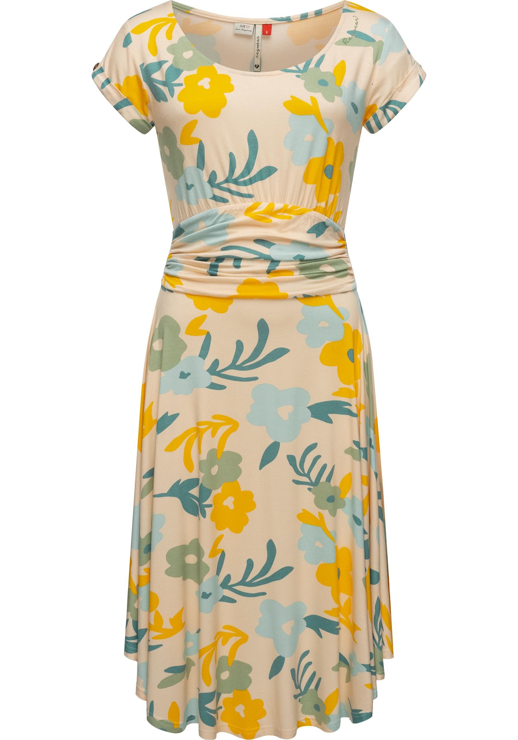 Ragwear Sommerkleid Yvone Flowers Leichtes Jersey-Kleid mit Taillengürtel